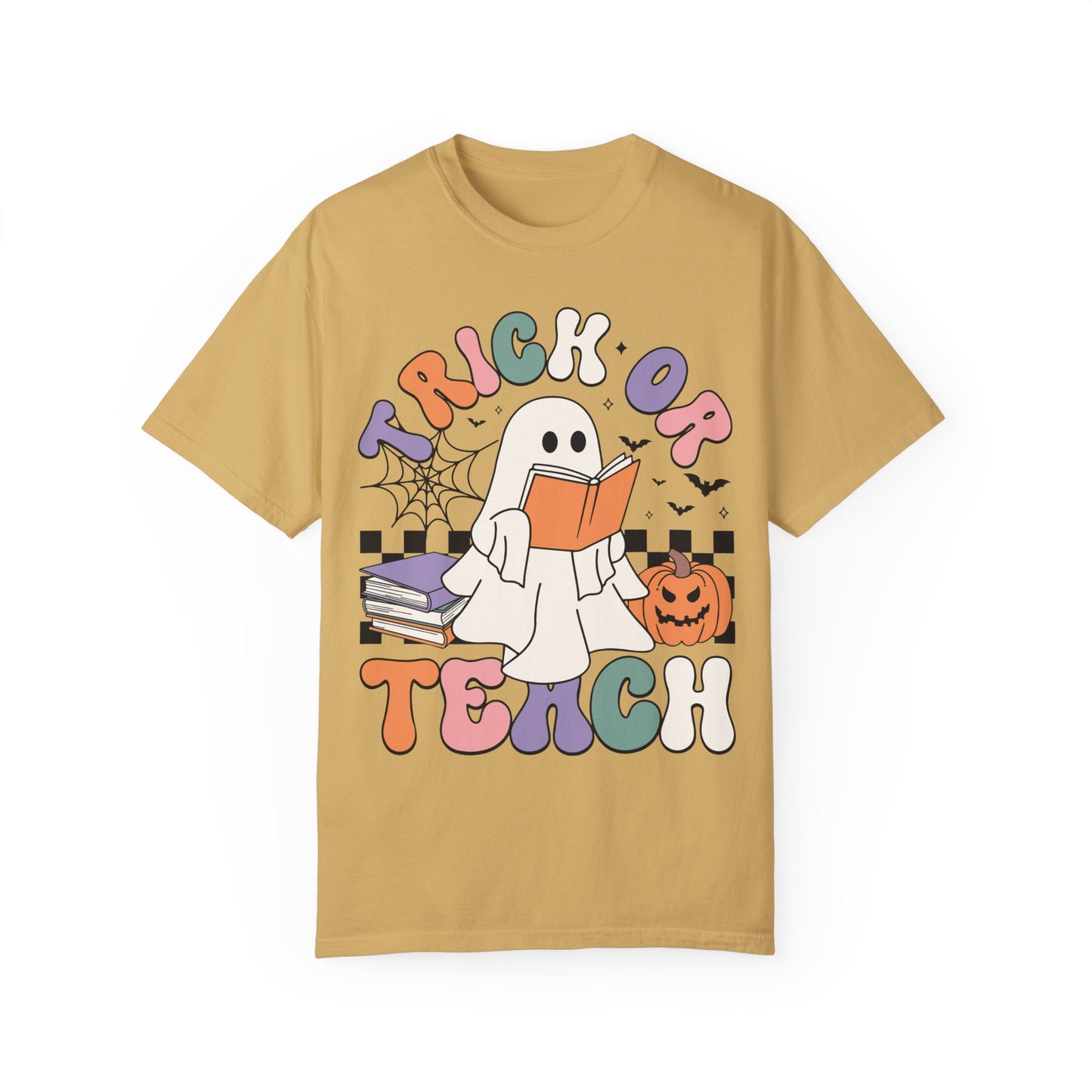 Comfort Colors Teacher Halloween Shirt - Trick or Teach Shirt Mustard
