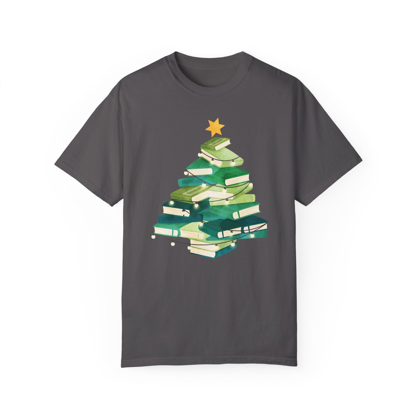 Christmas Book Tree Shirt, Christmas Gift,Book Lovers Christmas Gift,Bookworm Christmas Shirt Graphite