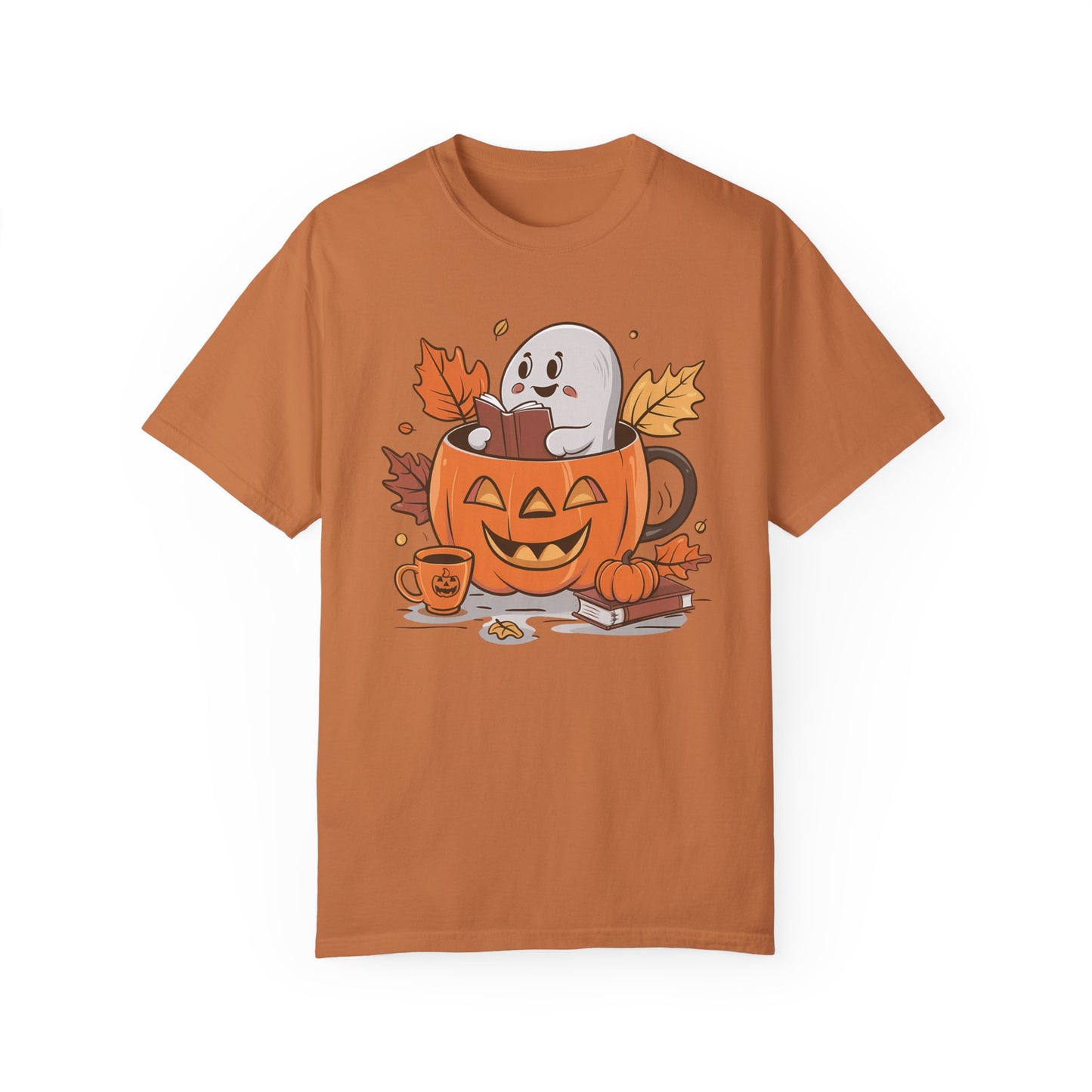 Cute Pumpkin Bookish Ghost Halloween Shirt Yam