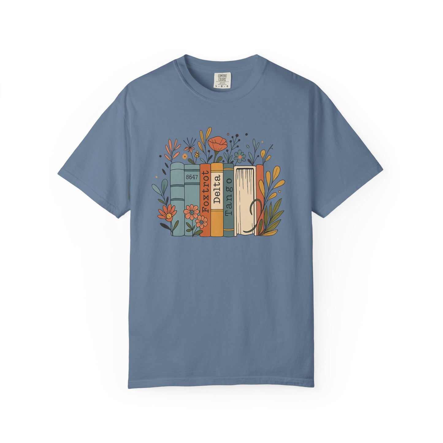 Foxtrot Delta Tango Book Shirt Retro Floral Comfort Colors T-Shirt
