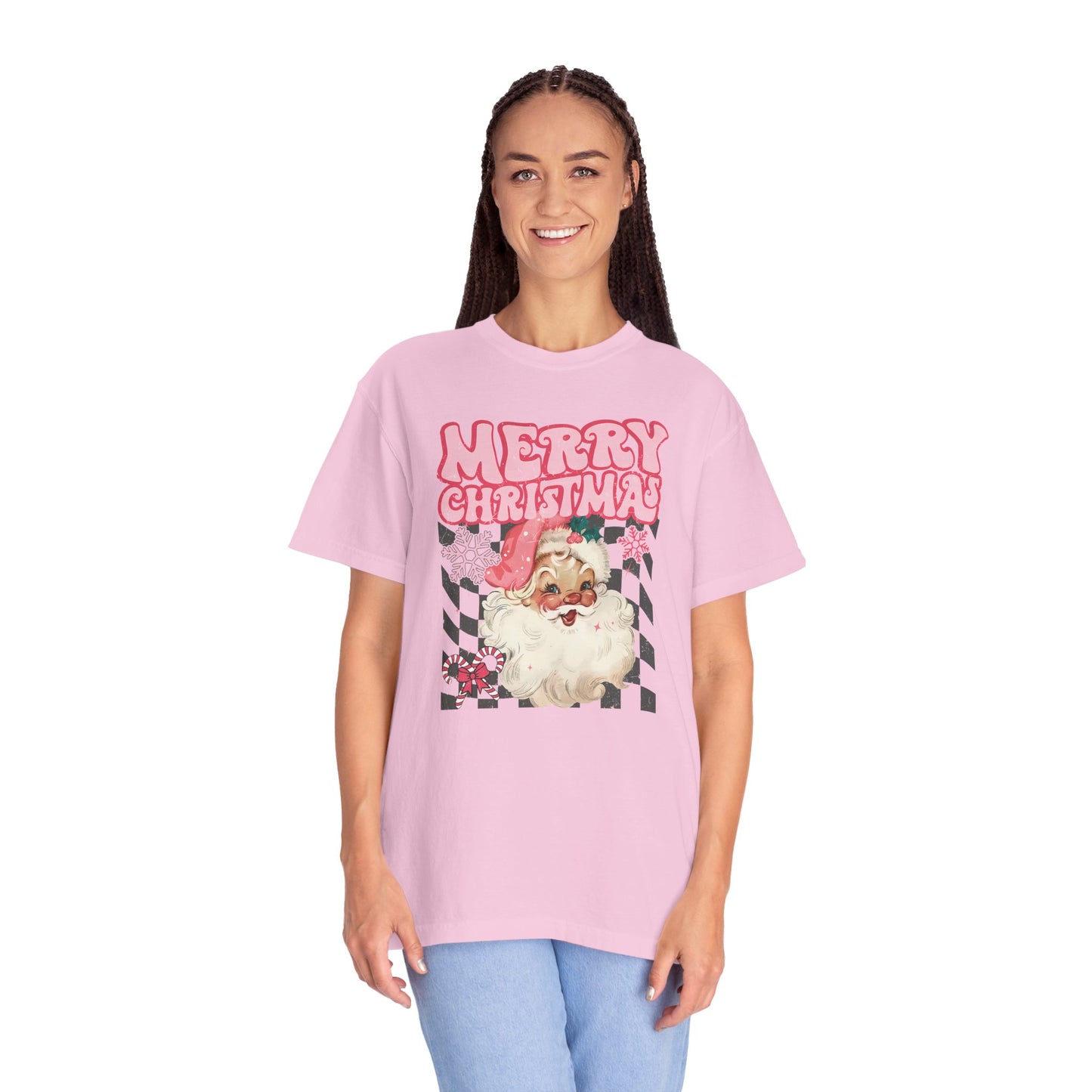 Retro Pink Santa Christmas Shirt