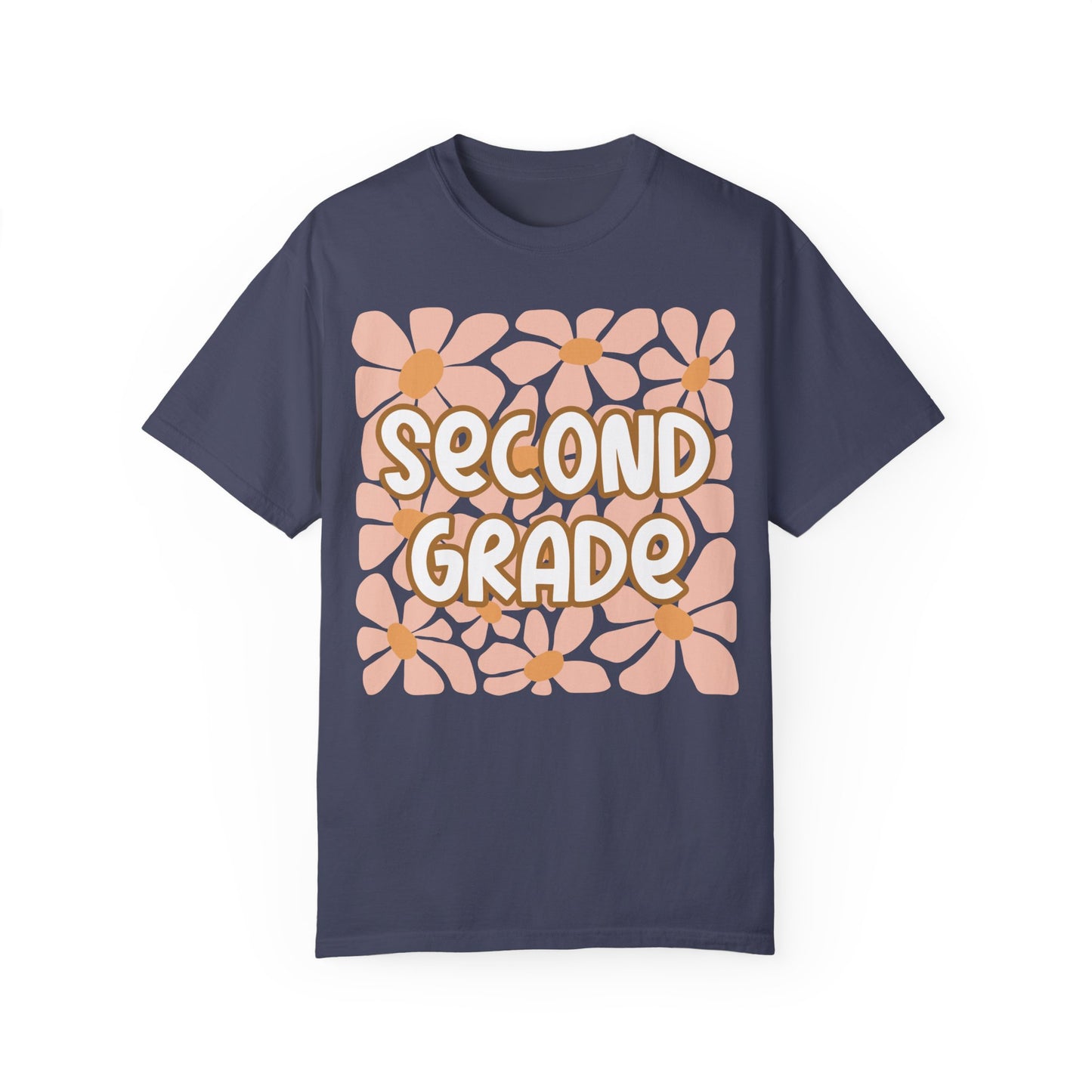 Floral Second Grade Teacher Back To School Shirt Denim