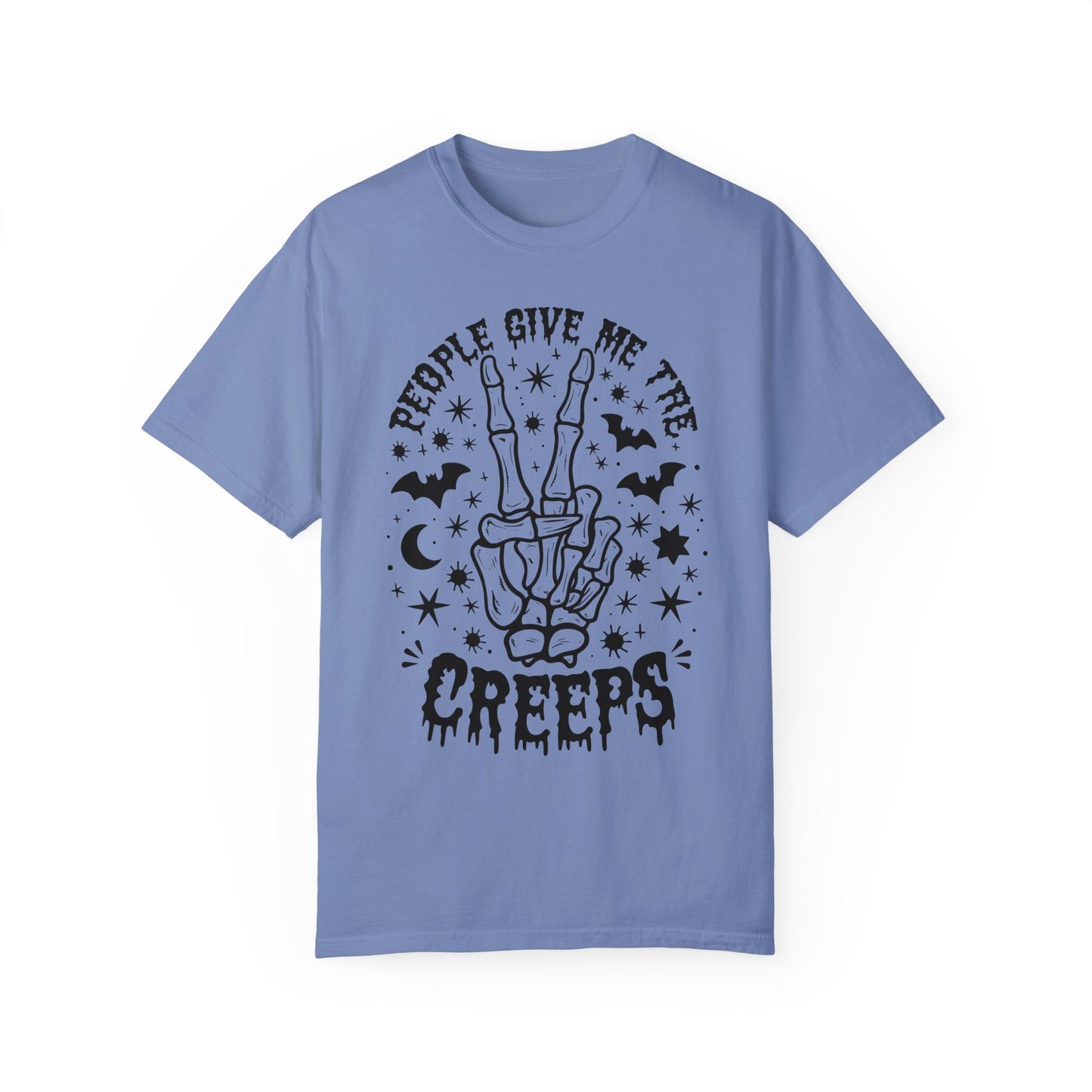 People Give Me The Creeps Halloween Horror Shirt Washed Denim