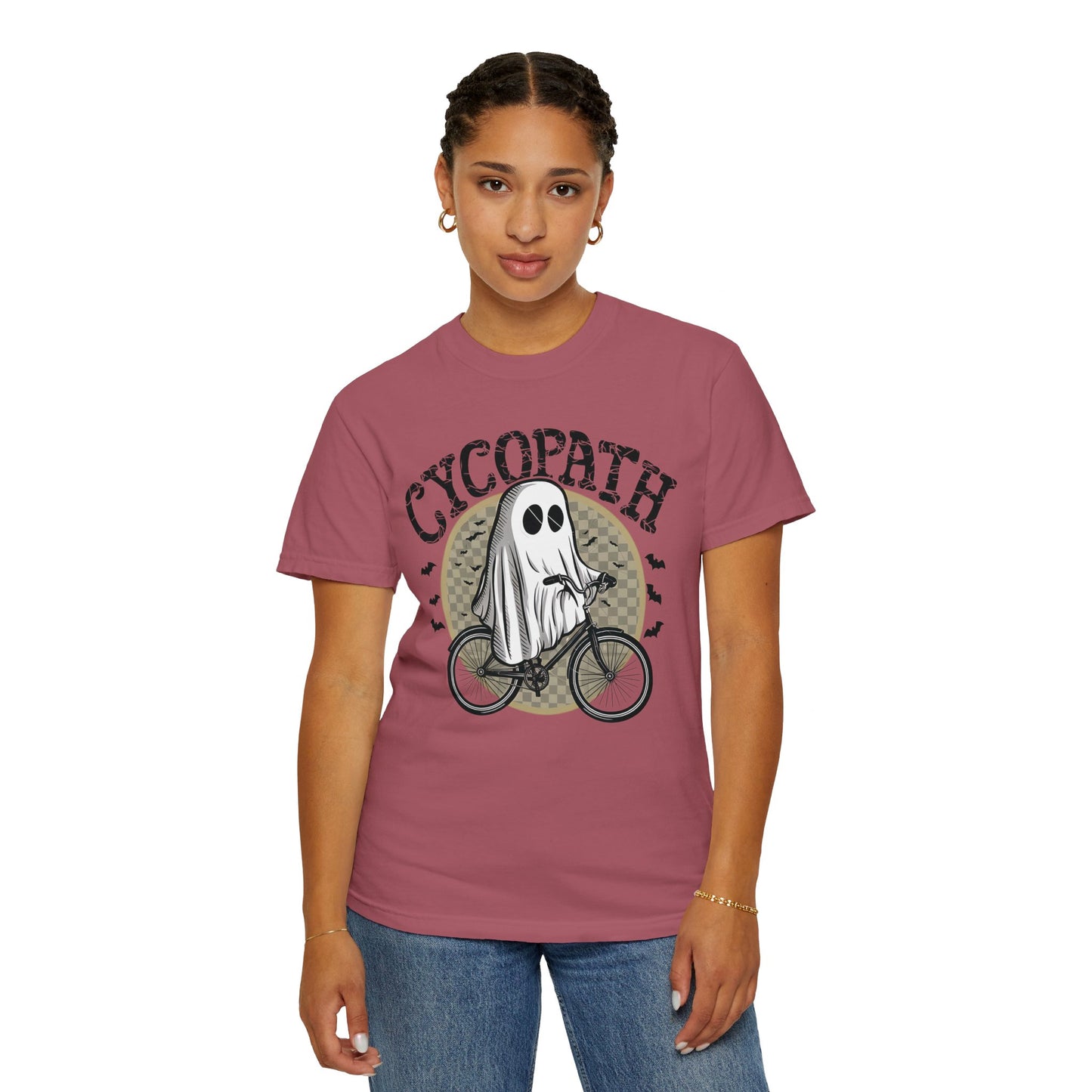 Halloween Shirts Ghost Riding Bicycle TShirt ,Cycopath, Funny Halloween