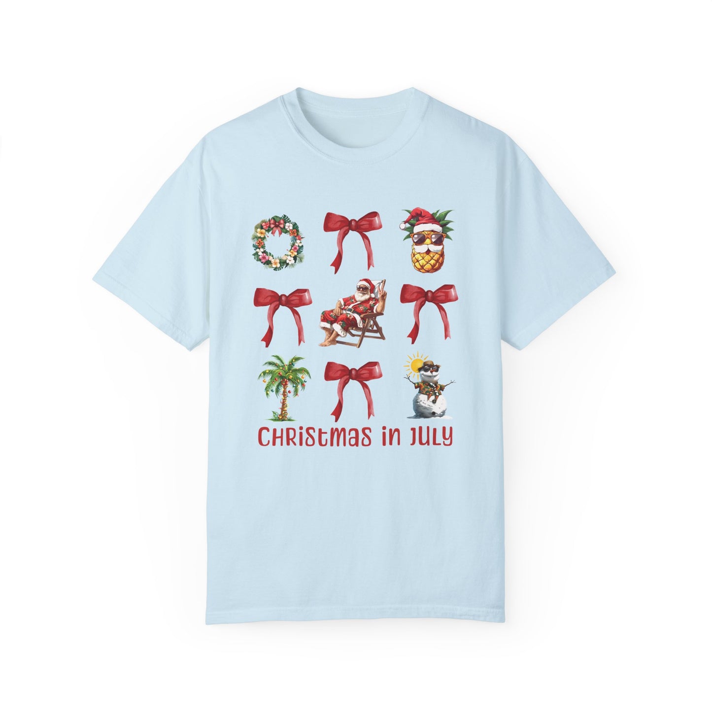 Coquette Christmas In July Santa Summer T-Shirt Chambray