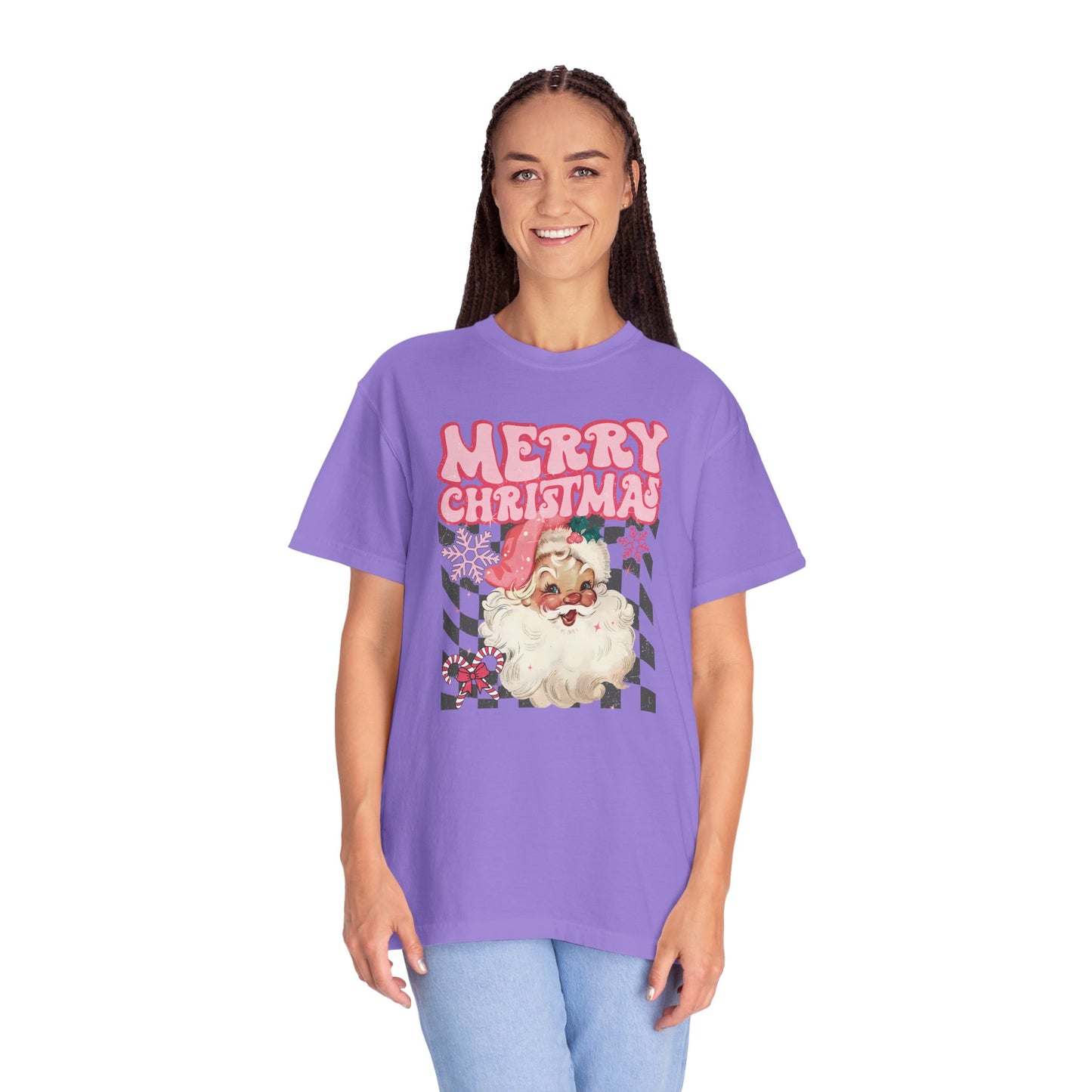 Retro Pink Santa Christmas Shirt