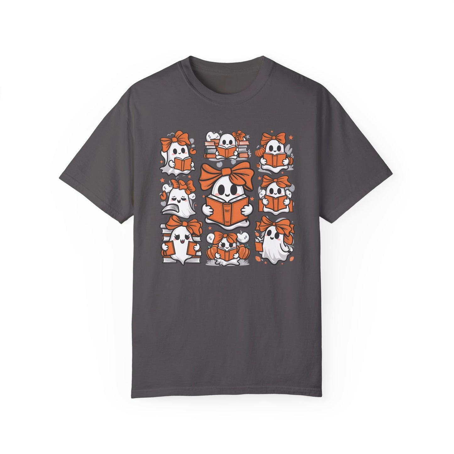 Ghost Reading Shirt, Teacher Halloween Shirt Graphite
