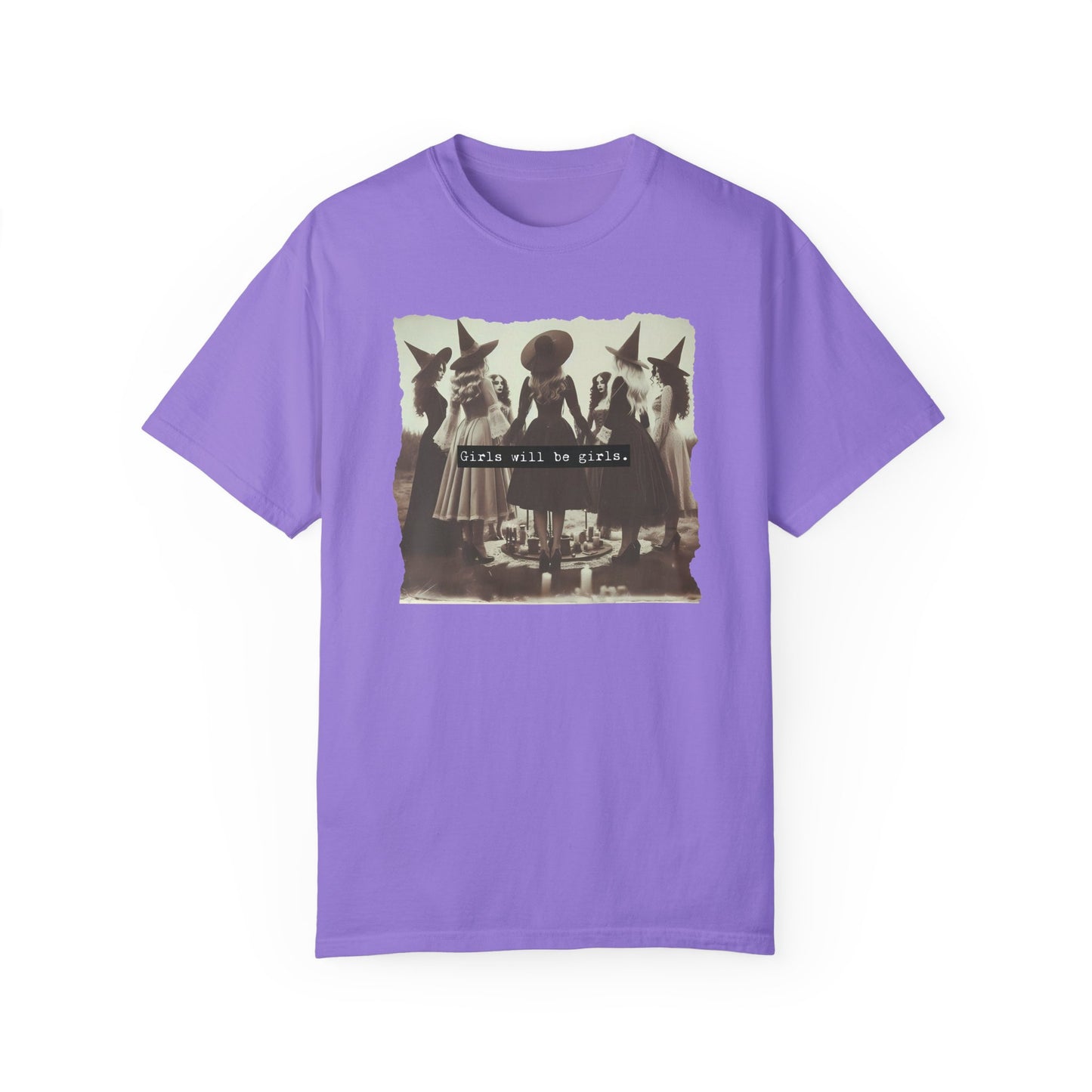 Girls Will Be Girls Shirt, Funny Feminist Comfort Colors Tee, Female Feminist Shirt Violet