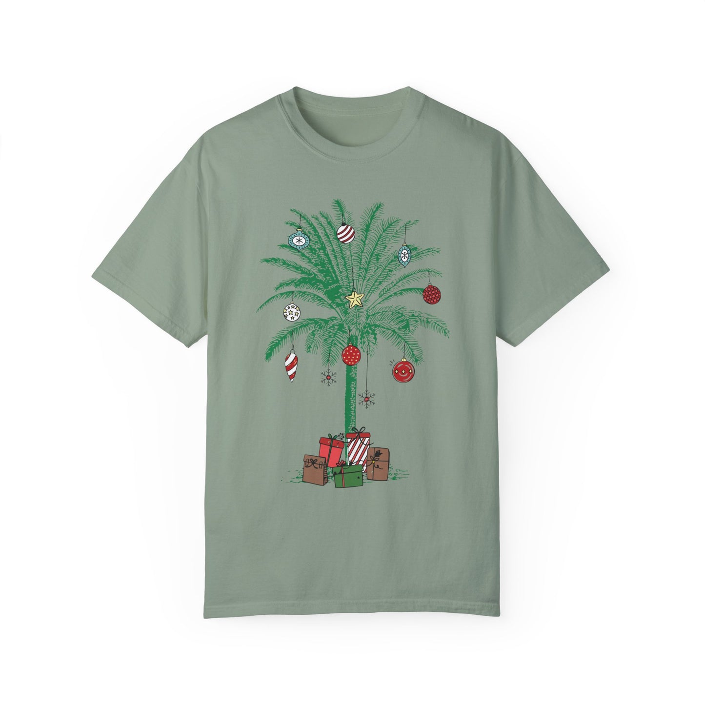 Christmas Palm Tree Shirt - Beach Aloha Xmas Tee Bay