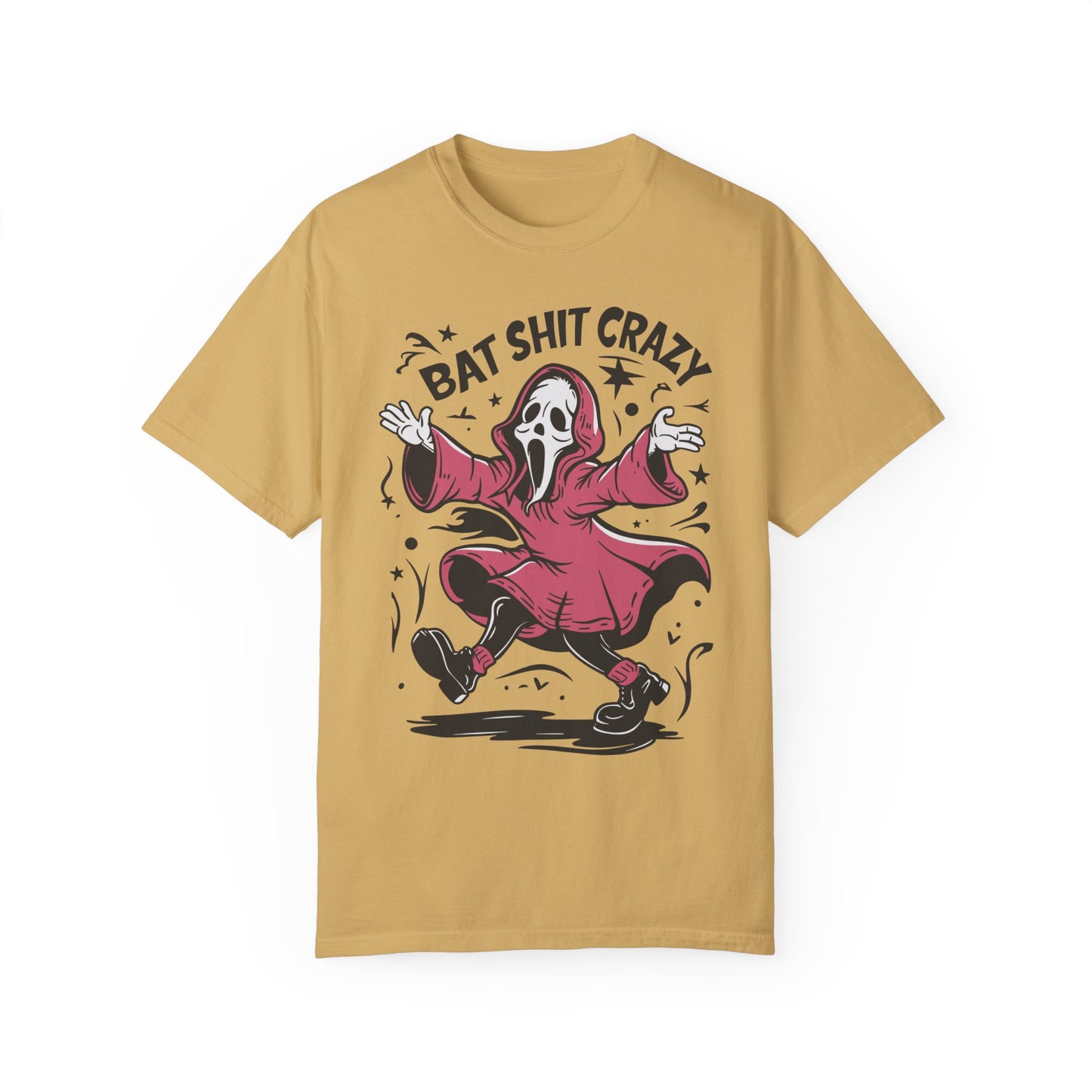 Bat Shit Crazy Funny Halloween Shirt - Ghost Season Tee Mustard