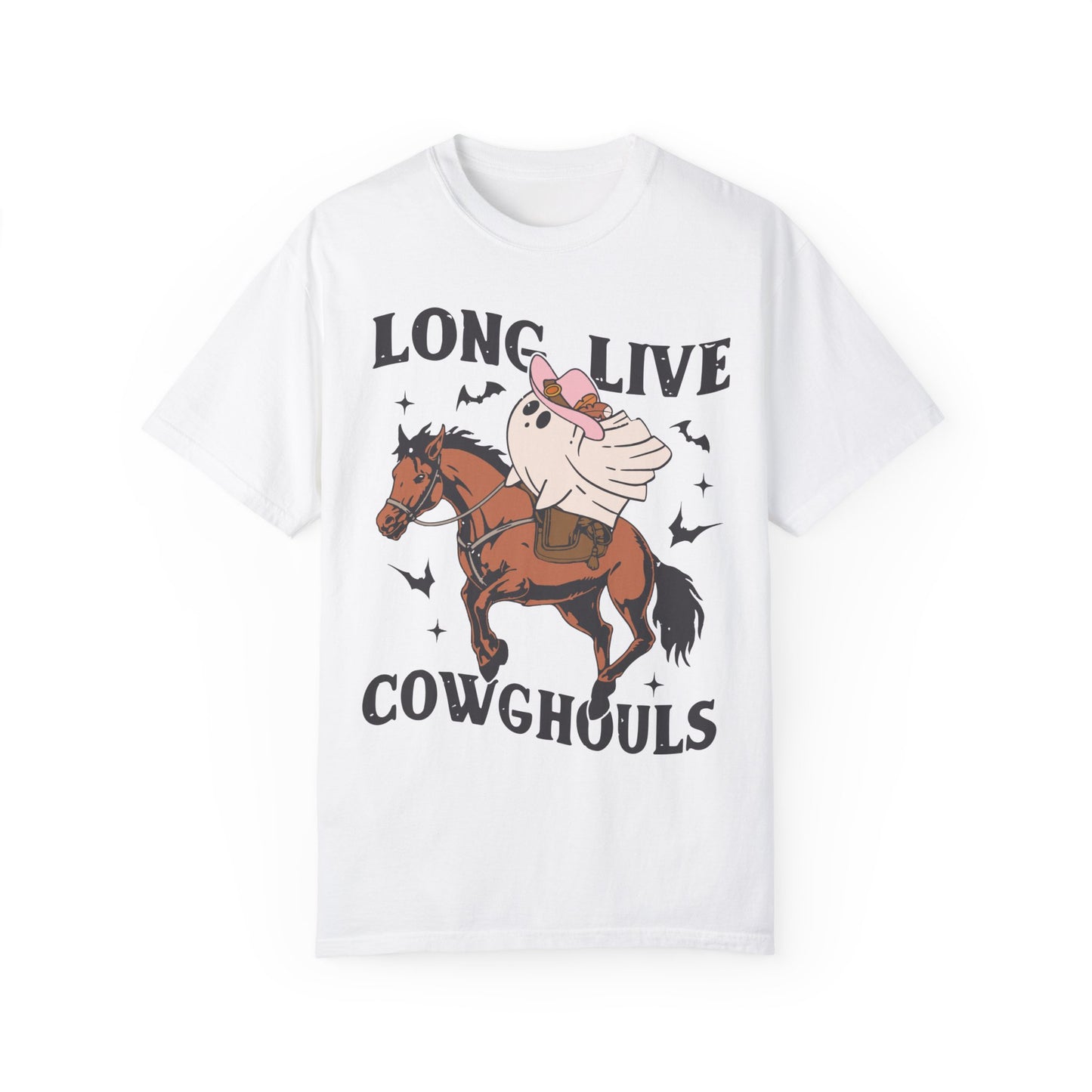 Long Live Cowghouls Western Halloween Graphic Tee Shirt White