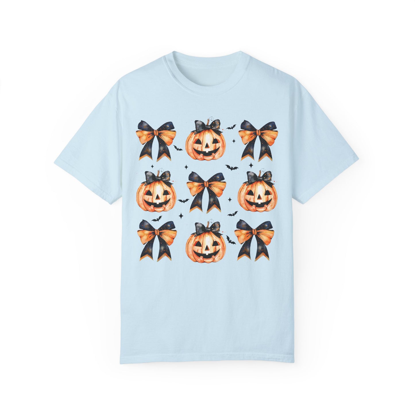 Halloween Pumpkin Coquette Bow Shirt Chambray
