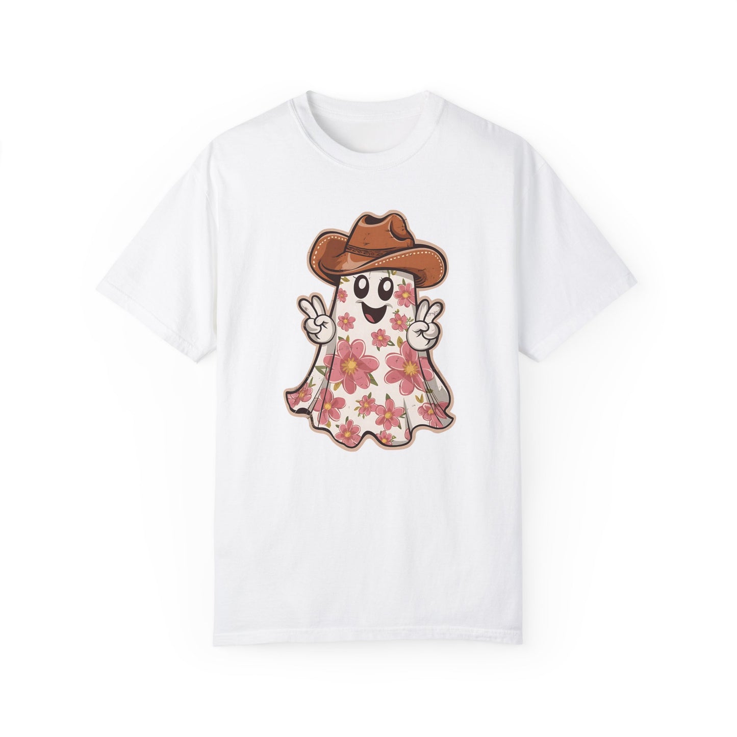 Floral Halloween Cowboy Ghost Howdy Western Shirt - Spooky Western Apparel White