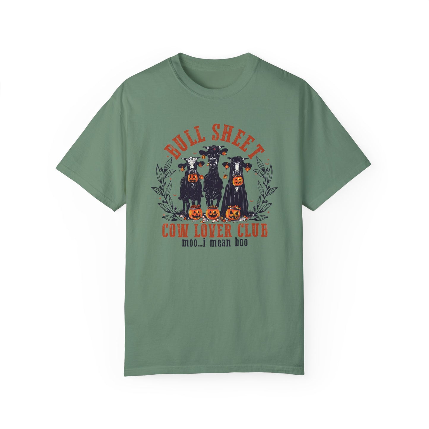 Bull Sheet Cow Lover Club Shirt, Spooky Cow Halloween Light Green