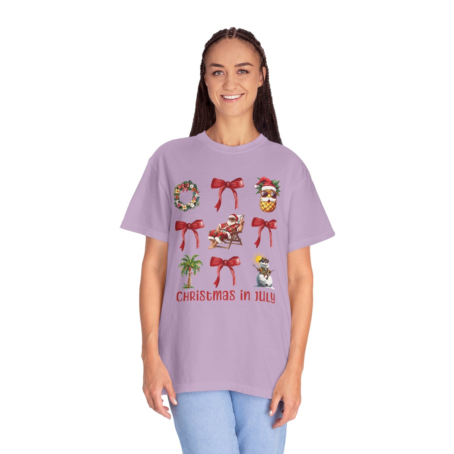Coquette Christmas In July Santa Summer T-Shirt