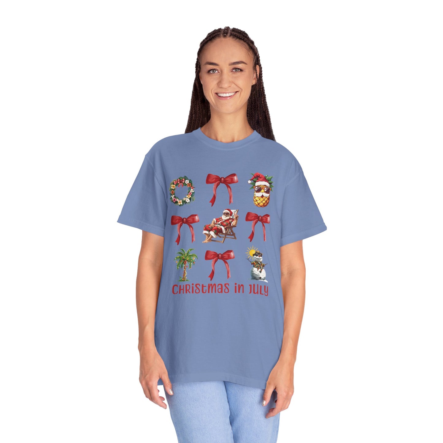 Coquette Christmas In July Santa Summer T-Shirt