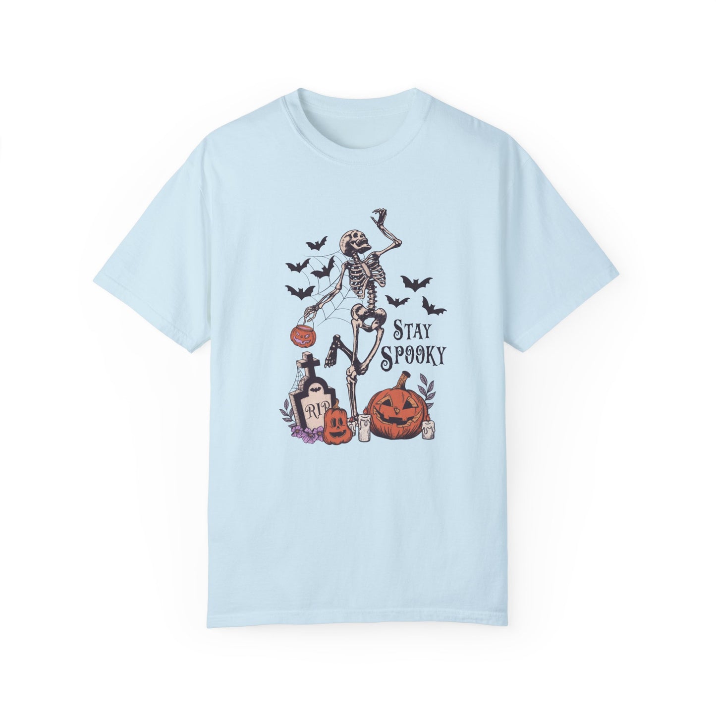 Comfort Colors® Dancing Skeleton Shirt - Stay Spooky Shirt Chambray