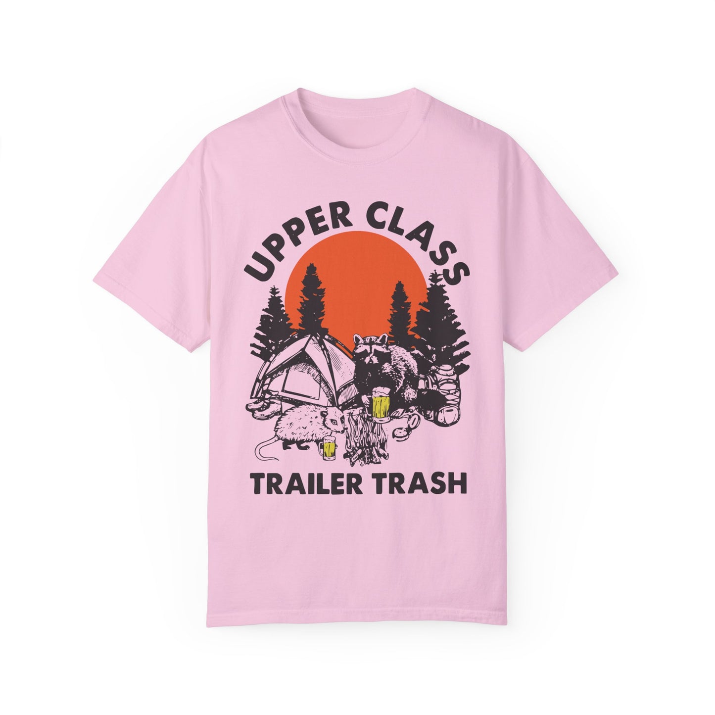 Upper Class Trailer Trash Shirt - Cute Raccoon Camp Shirt Blossom