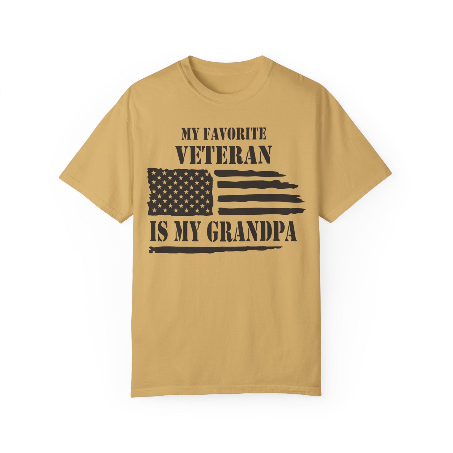 My Favorite Veteran Is My Grandpa Shirt Mustard