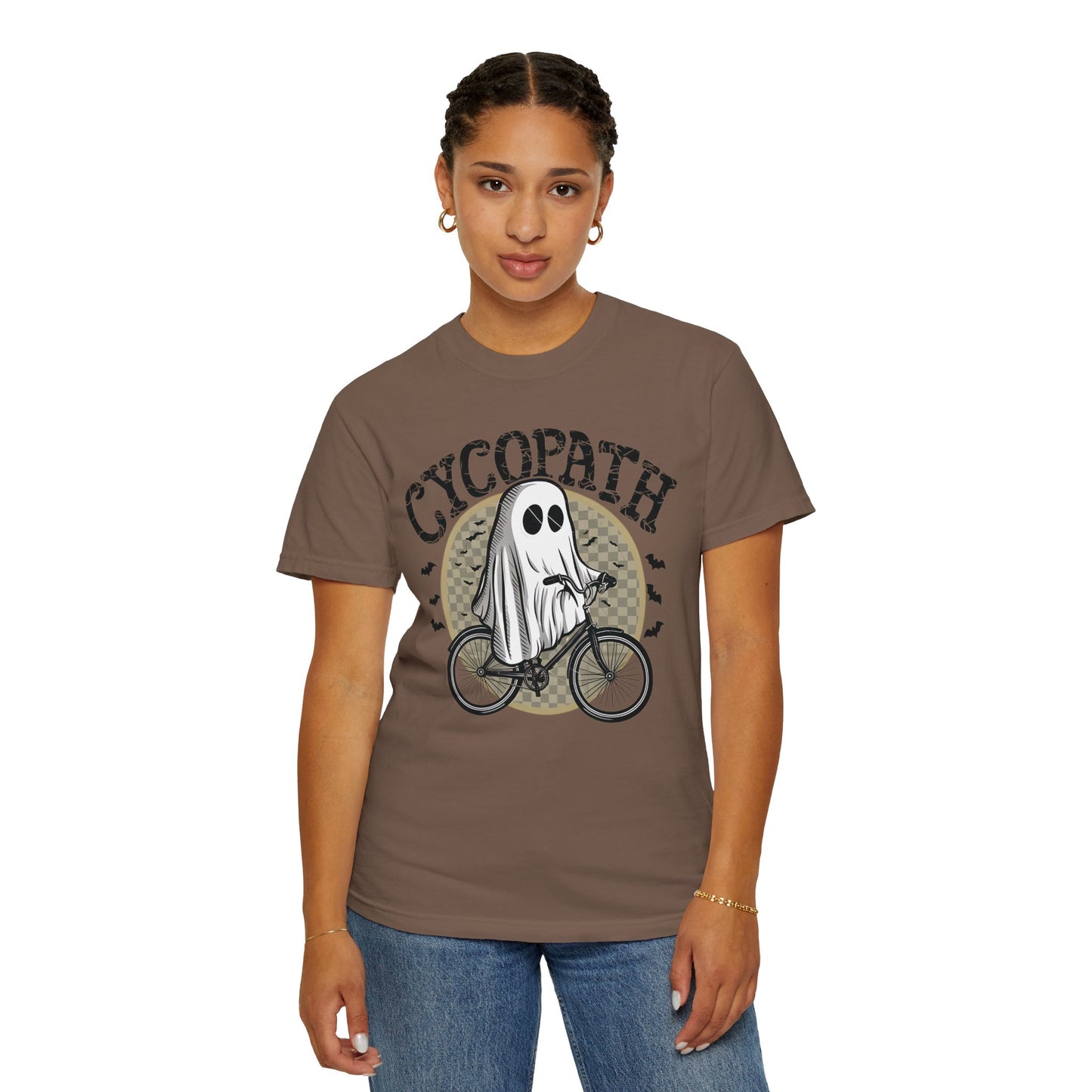 Halloween Shirts Ghost Riding Bicycle TShirt ,Cycopath, Funny Halloween