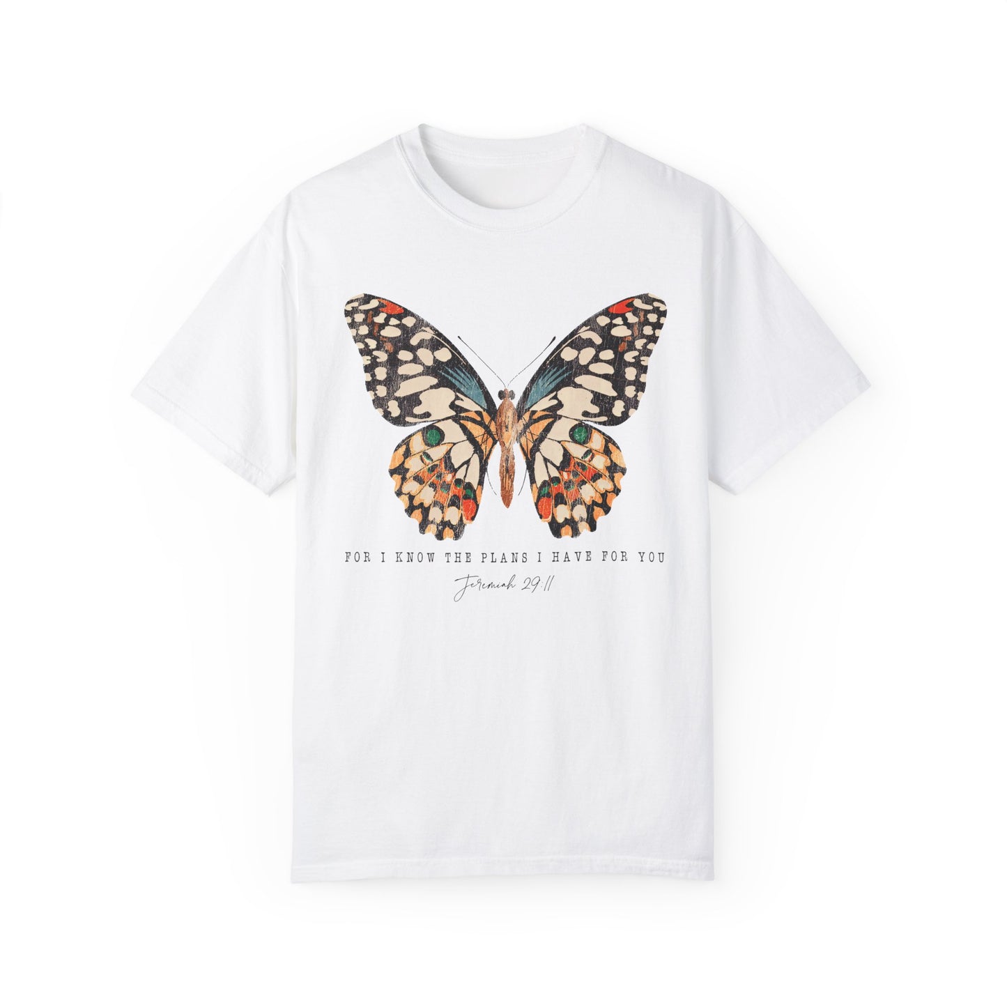 Jeremiah 29:11 Butterfly Shirt - Inspirational Christian Apparel White