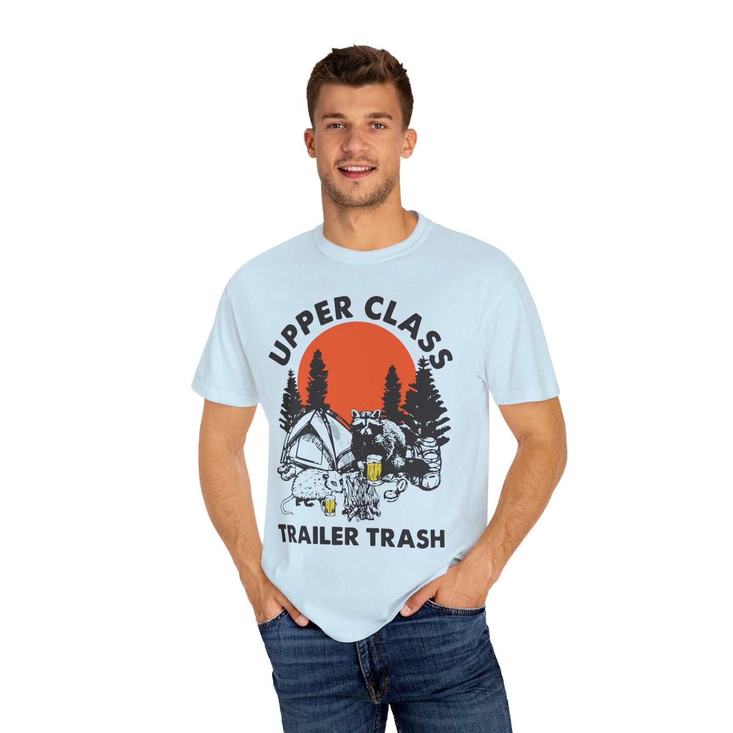 Upper Class Trailer Trash Shirt - Cute Raccoon Camp Shirt