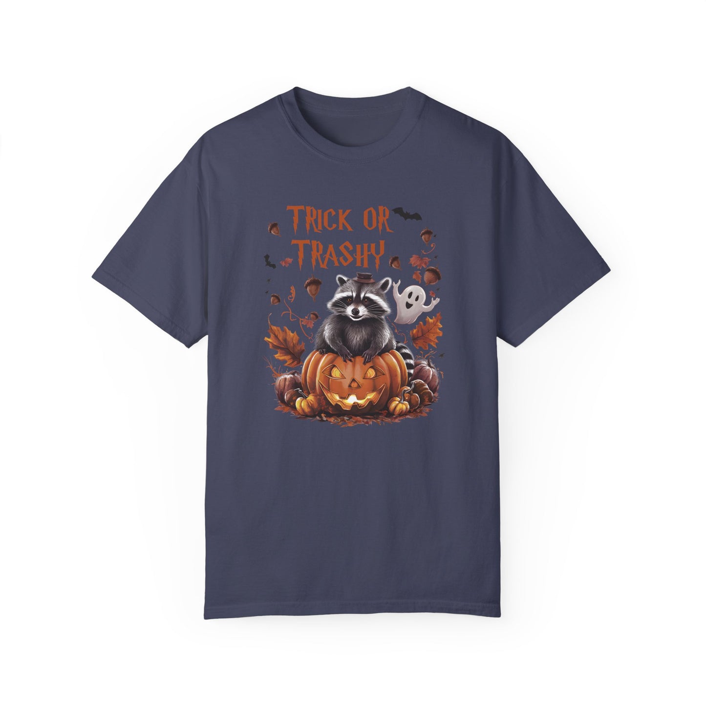 Comfort Colors® Trick or Trashy Racoon Halloween Shirt Denim