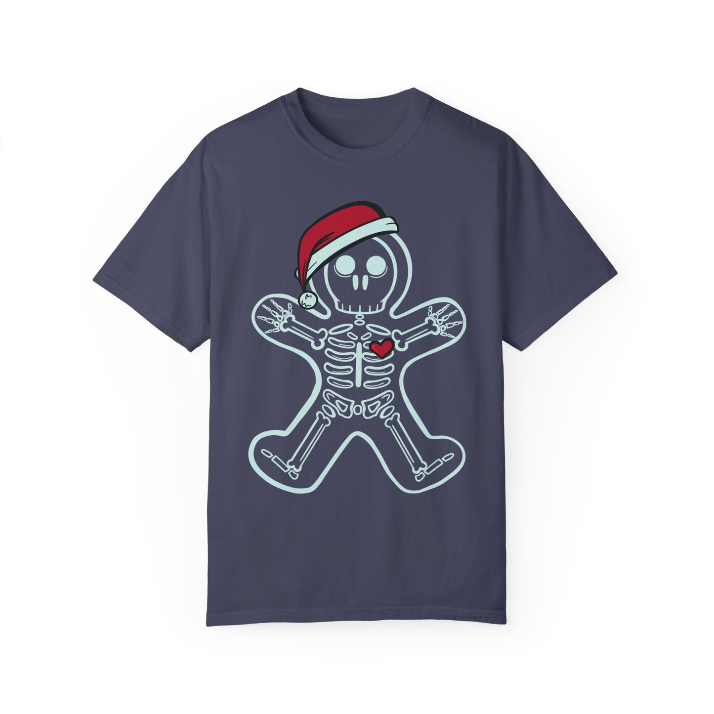 Gingerbread Man X-Ray Shirt | Funny Xmas X-Ray Technician Santa Hat Gift Denim