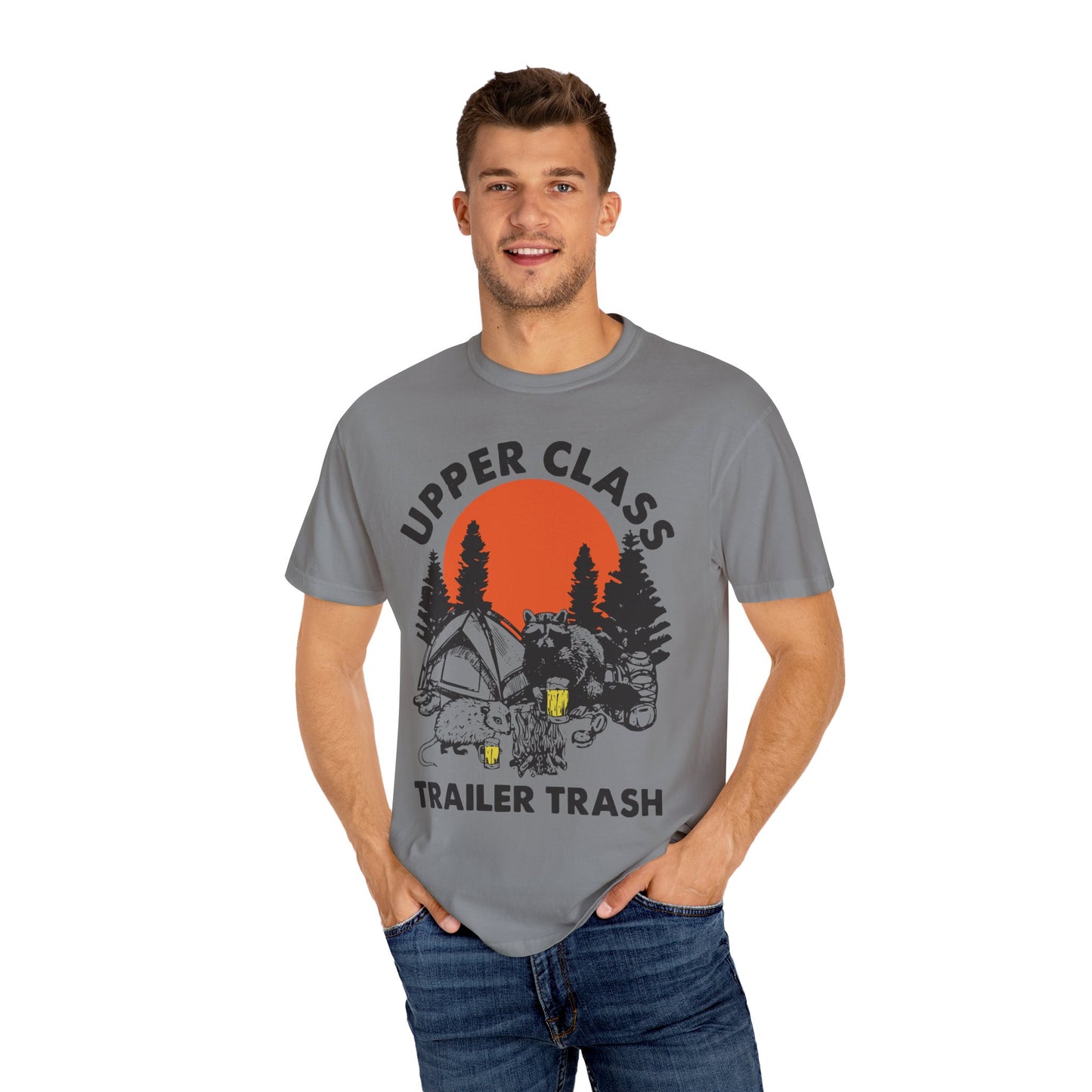 Upper Class Trailer Trash Shirt - Cute Raccoon Camp Shirt