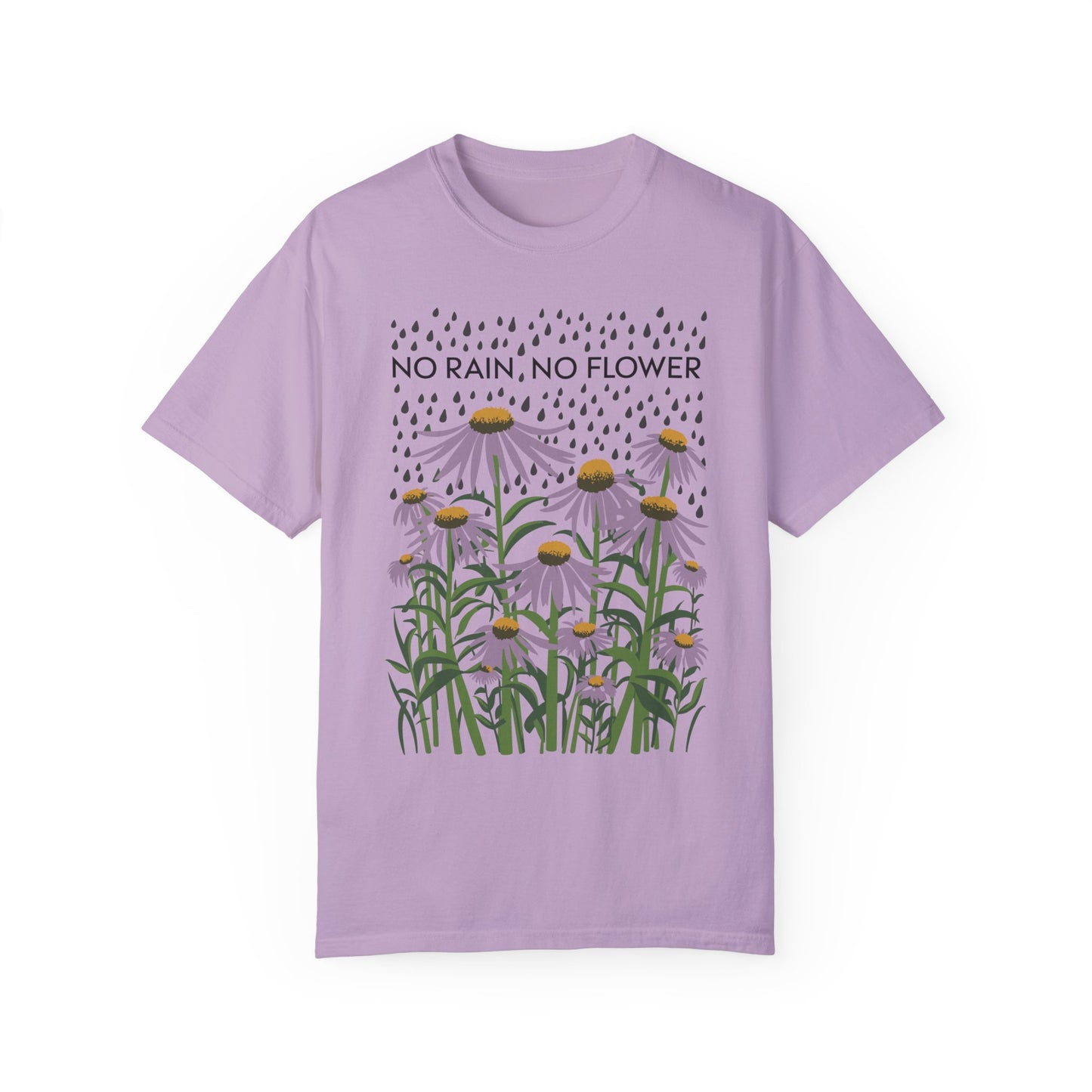 No Rain No Flowers Shirt | Inspirational Graphic Tees Orchid