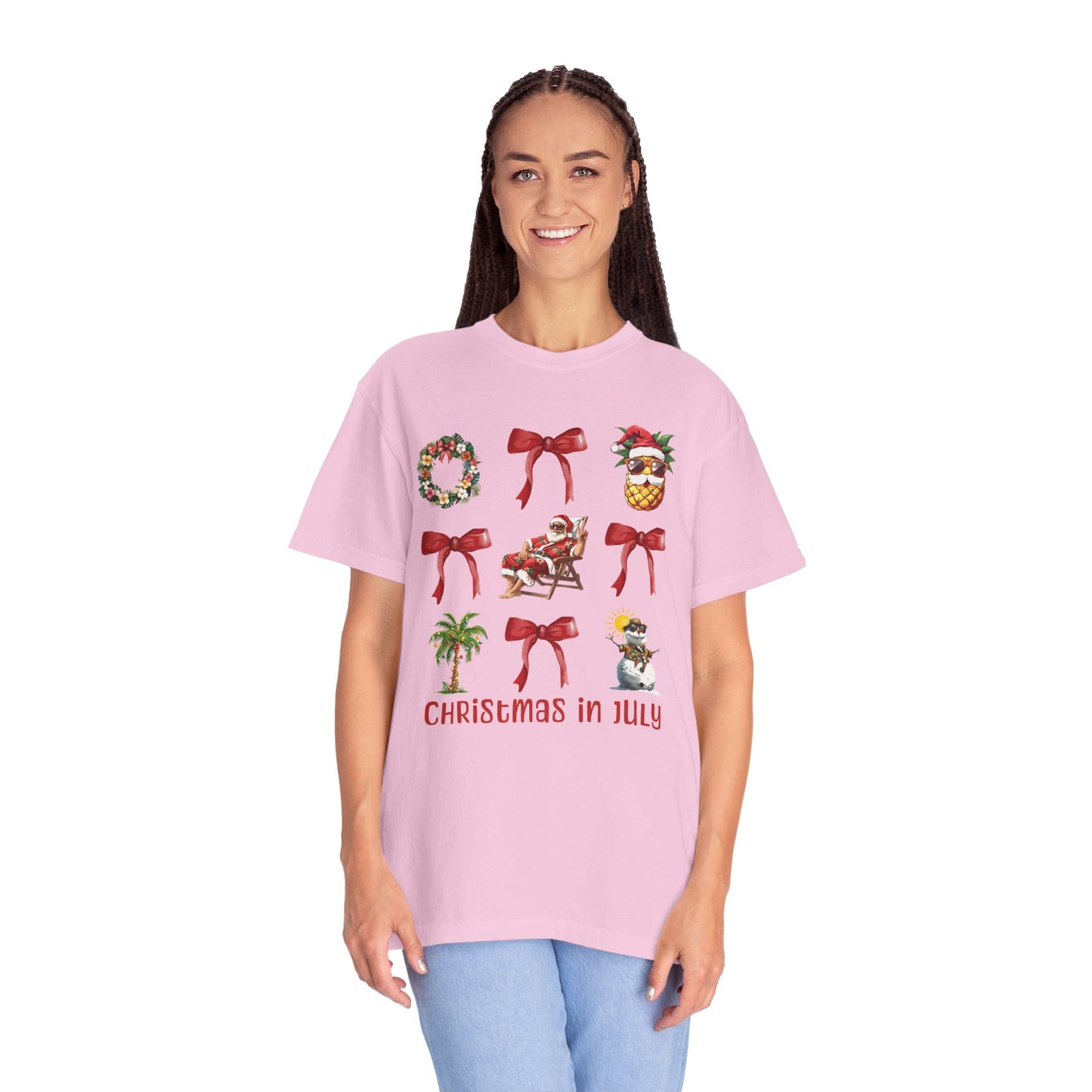 Coquette Christmas In July Santa Summer T-Shirt