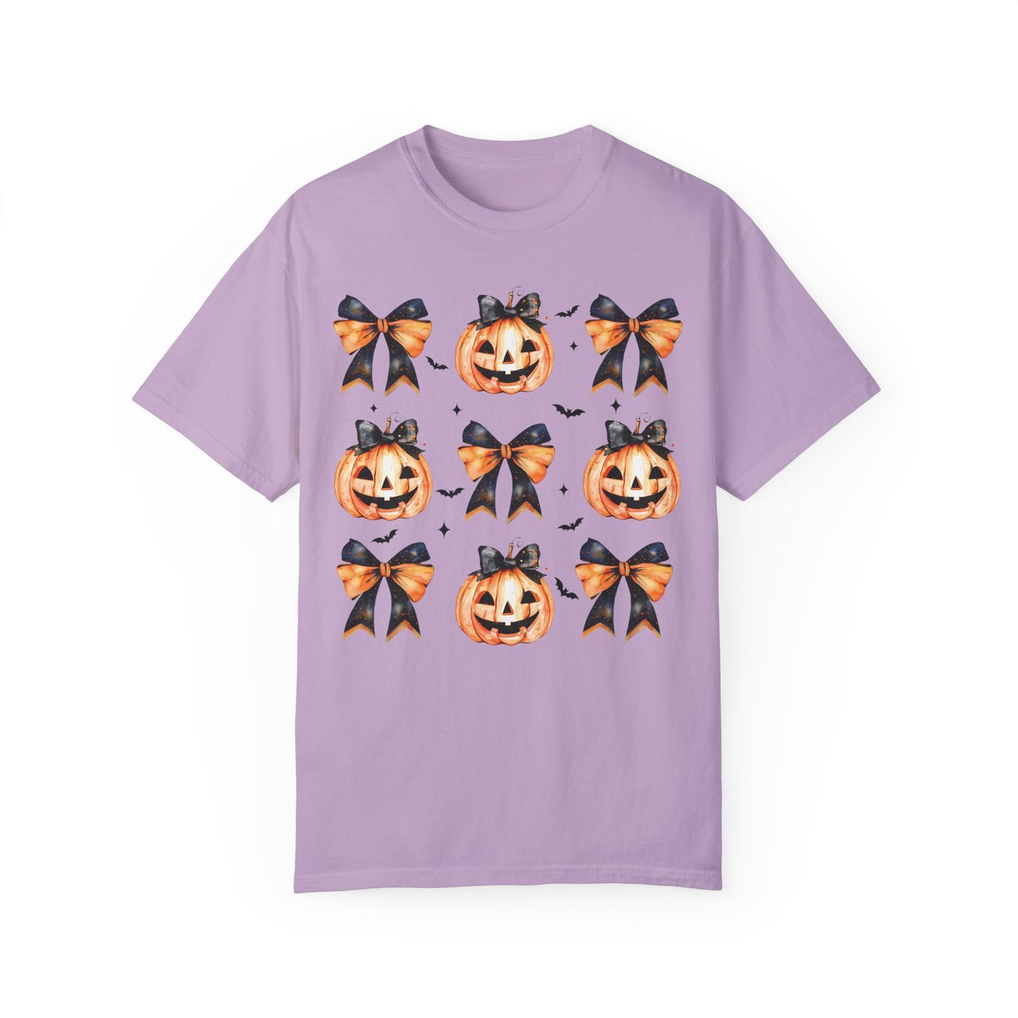 Halloween Pumpkin Coquette Bow Shirt Orchid