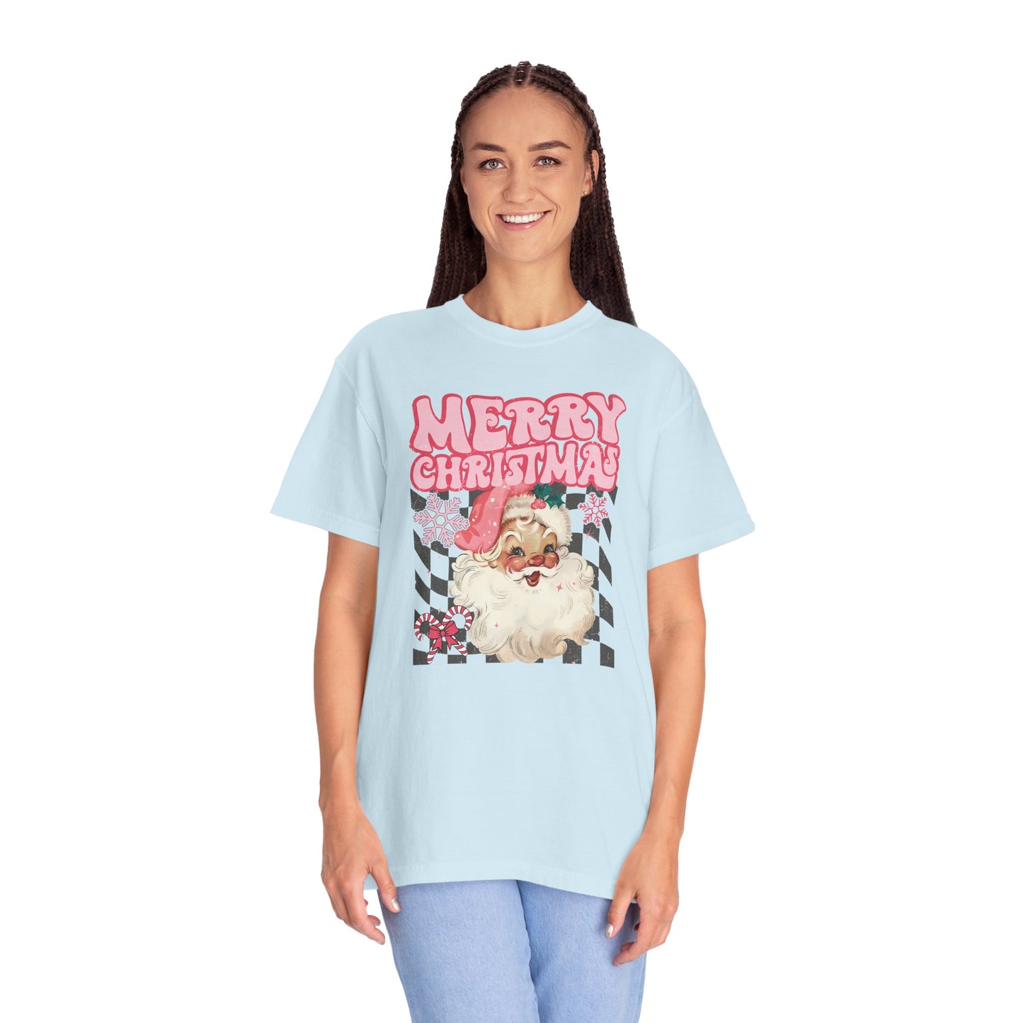 Retro Pink Santa Christmas Shirt