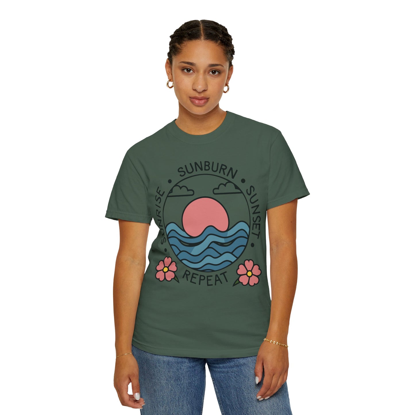Retro Summer Shirt Sunrise Sunburn Sunset Repeat Shirt