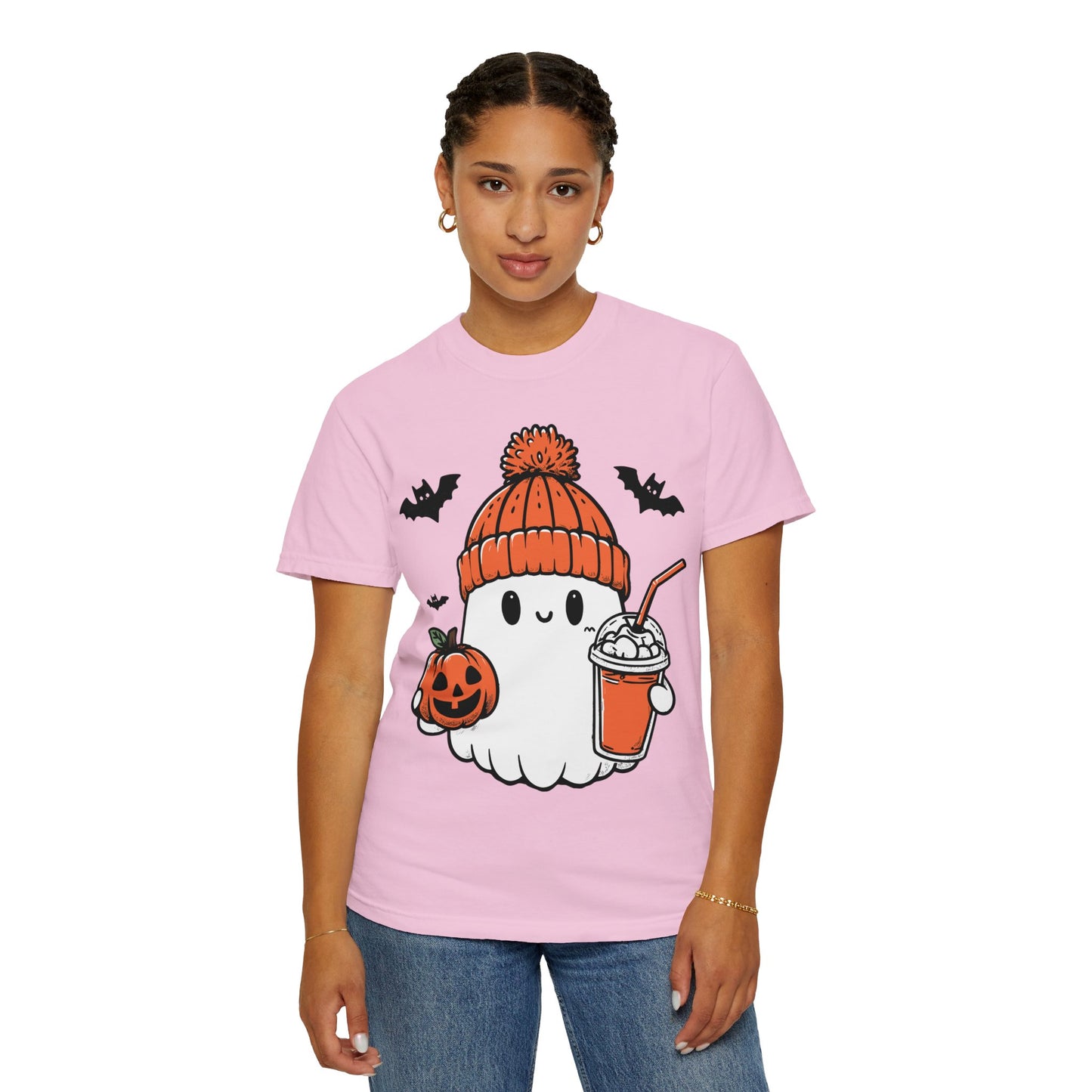 Comfort Colors Сute Ghost Coffee Shirt, Сute Little Ghost Iced Coffee t-shirt