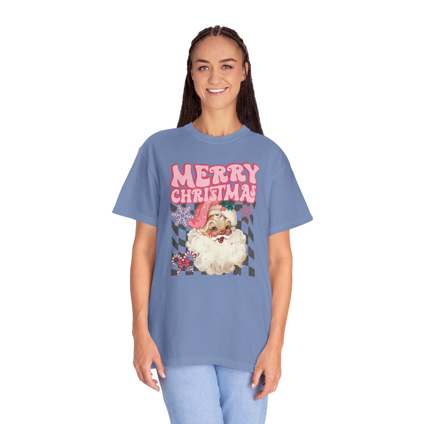 Retro Pink Santa Christmas Shirt