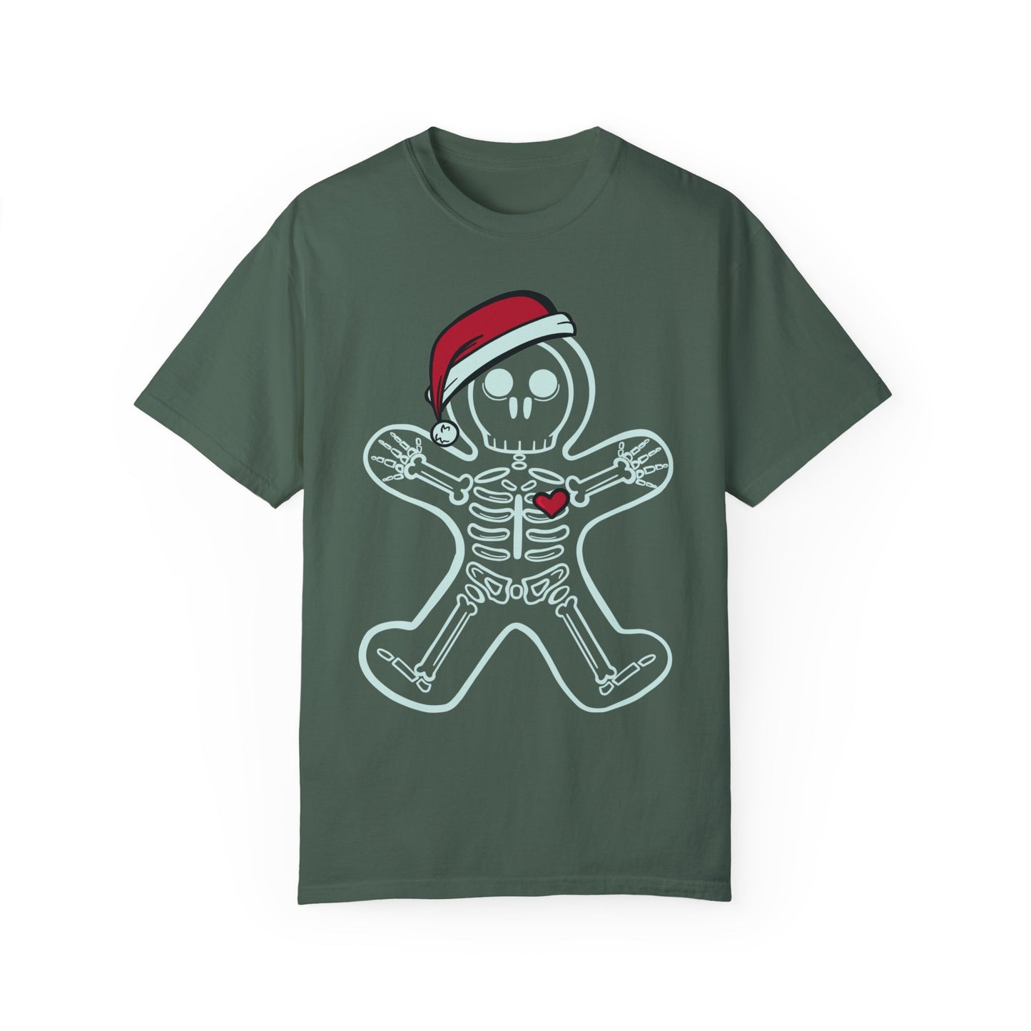 Gingerbread Man X-Ray Shirt | Funny Xmas X-Ray Technician Santa Hat Gift Blue Spruce