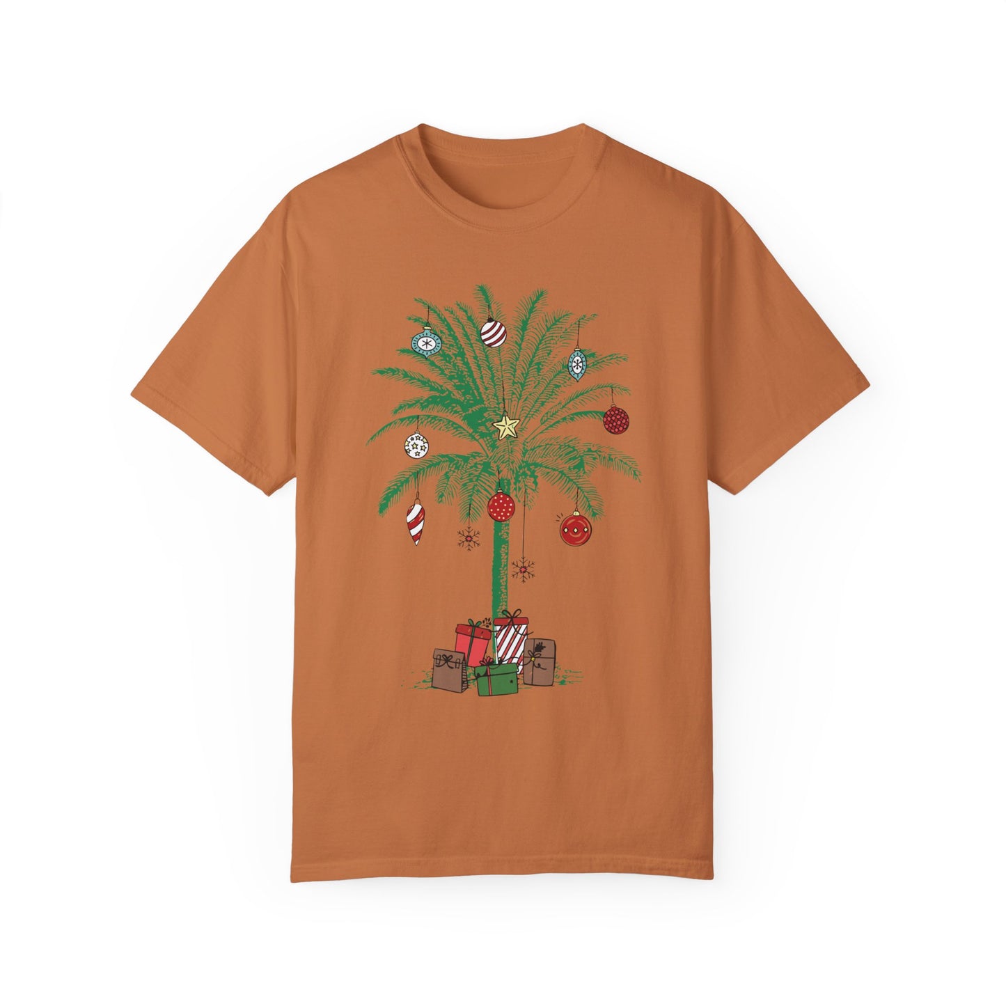 Christmas Palm Tree Shirt - Beach Aloha Xmas Tee Yam