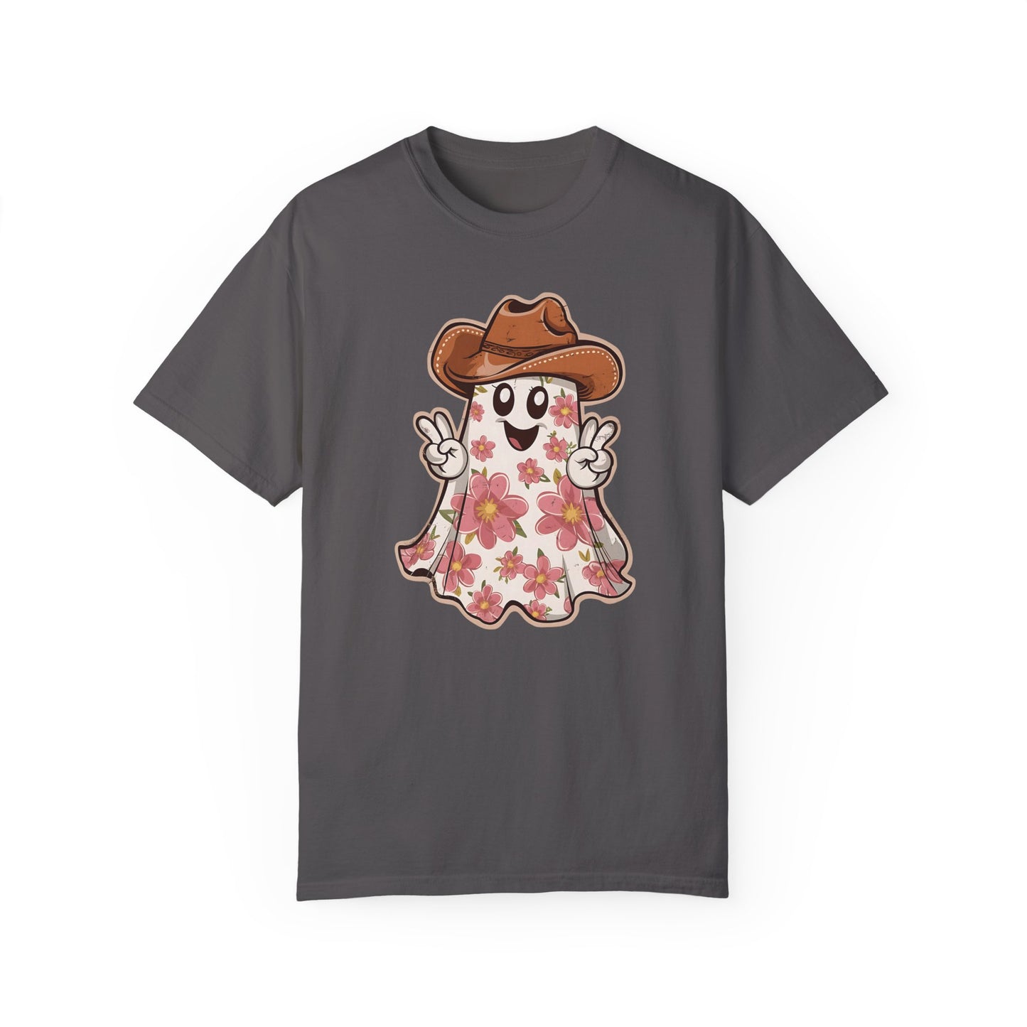 Floral Halloween Cowboy Ghost Howdy Western Shirt - Spooky Western Apparel Graphite