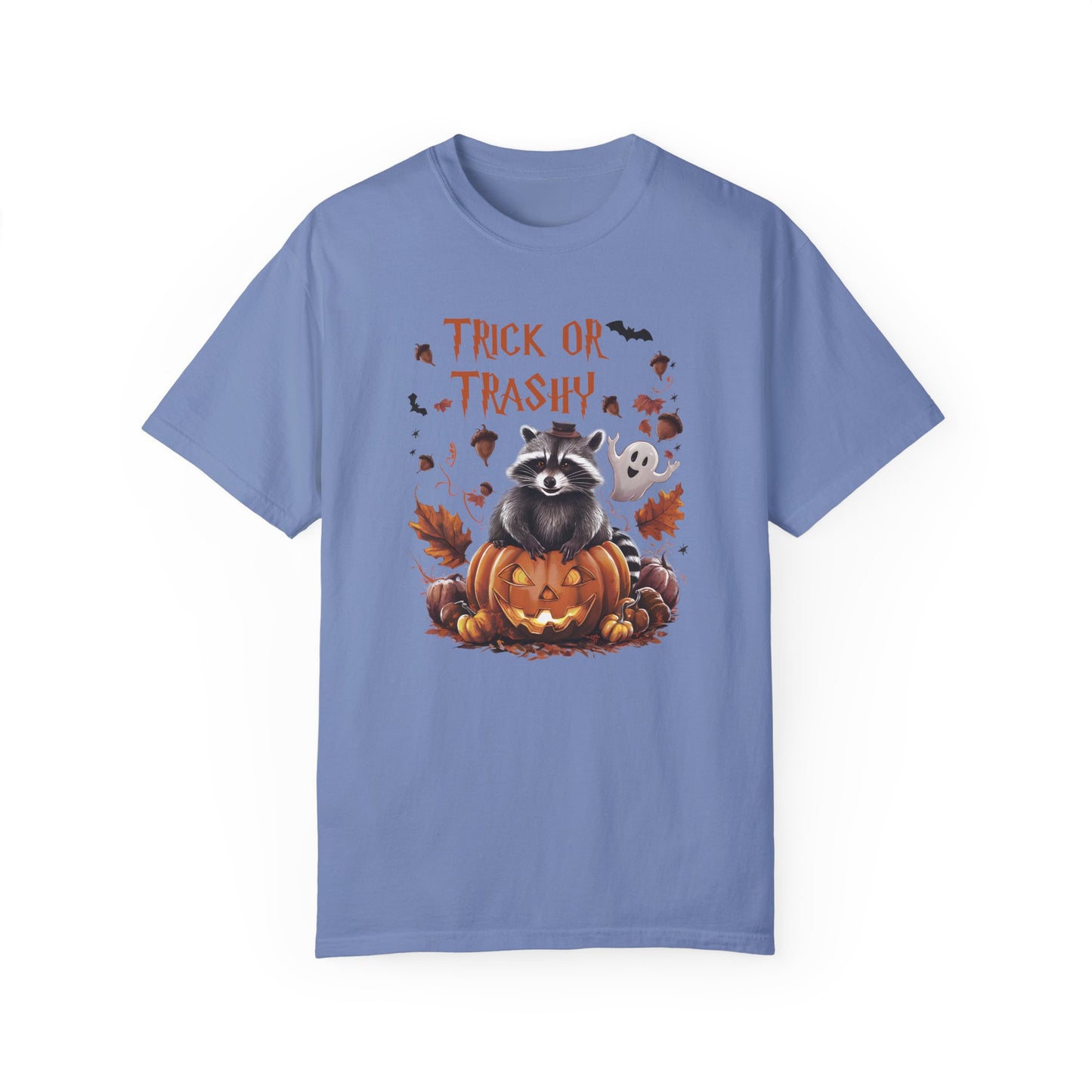 Comfort Colors® Trick or Trashy Racoon Halloween Shirt Washed Denim