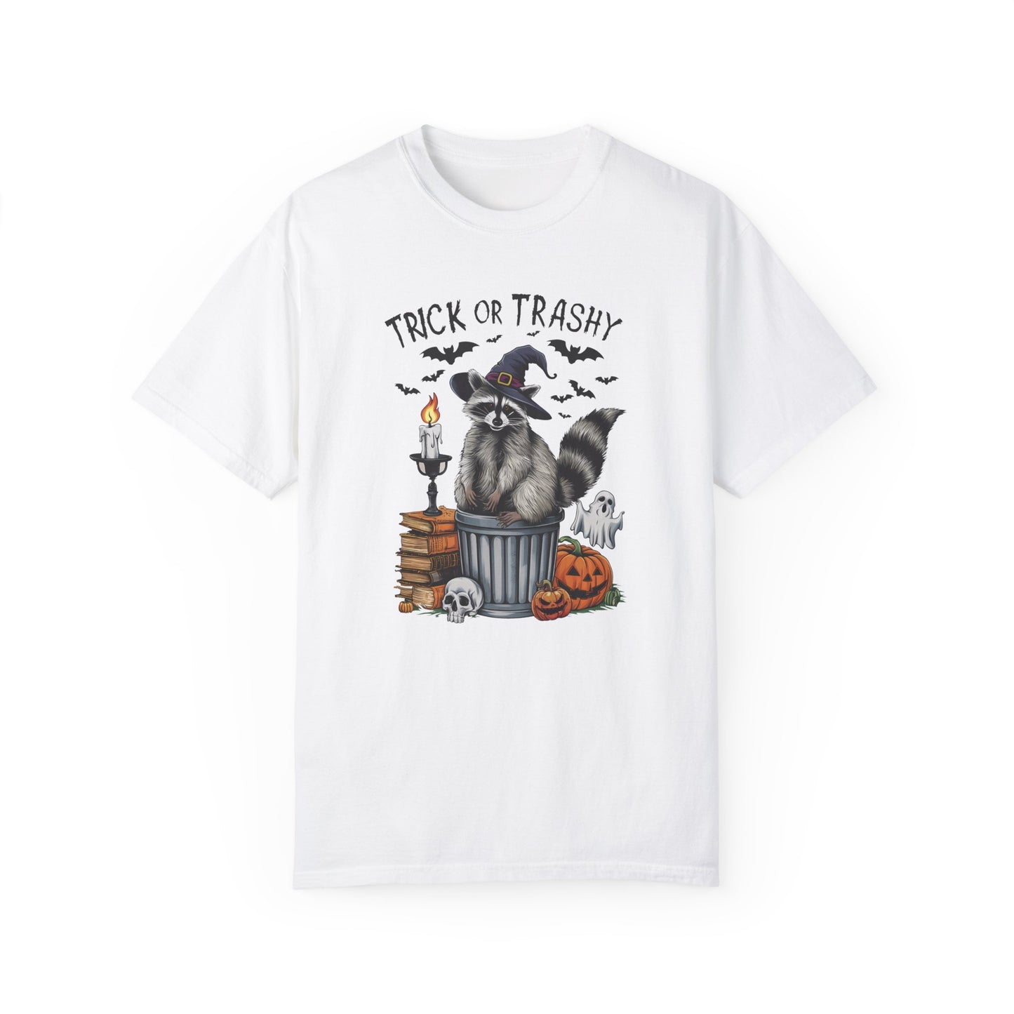 Trick or Trashy Raccoon Vintage Graphic T-shirt White