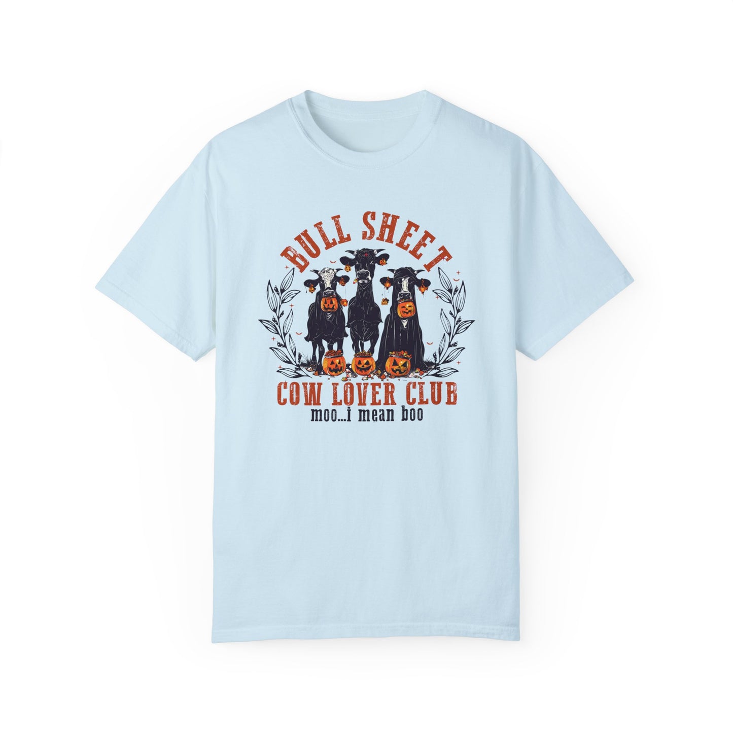 Bull Sheet Cow Lover Club Shirt, Spooky Cow Halloween Chambray