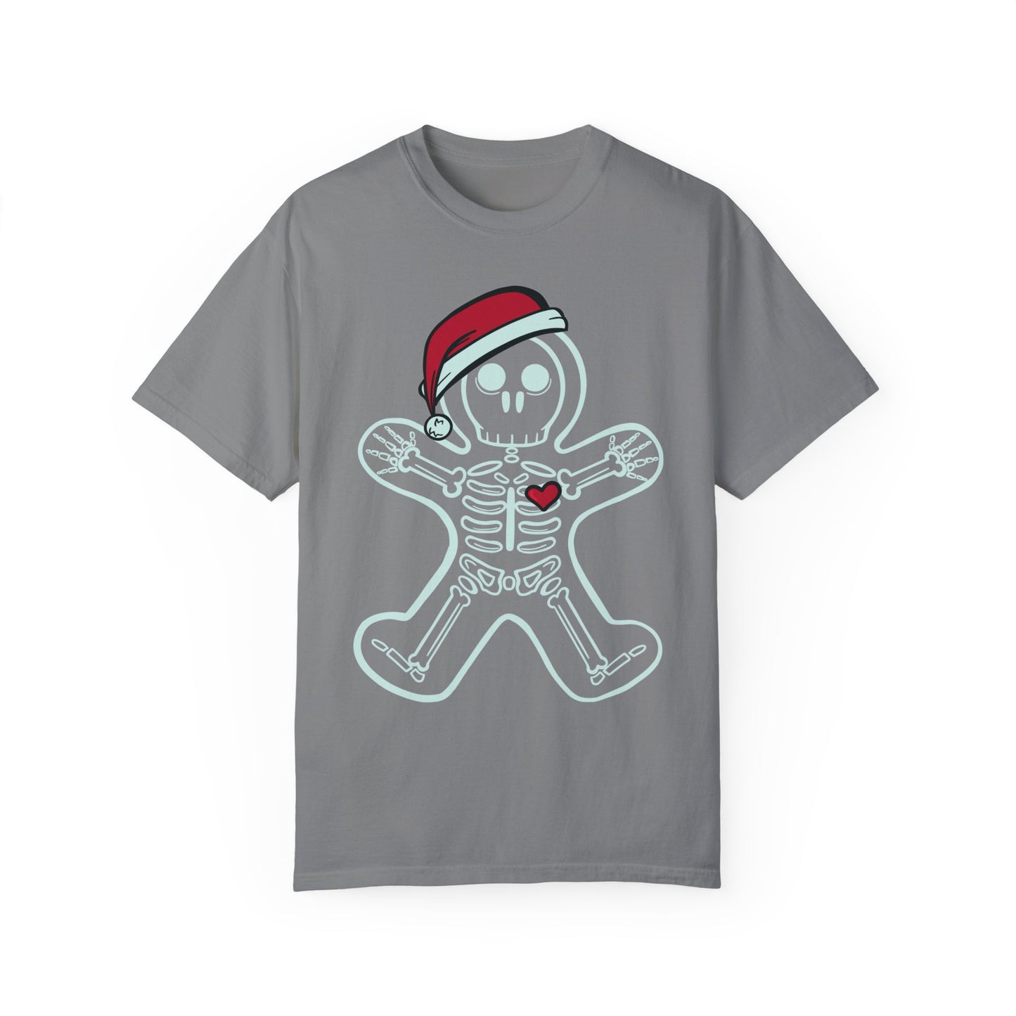 Gingerbread Man X-Ray Shirt | Funny Xmas X-Ray Technician Santa Hat Gift Grey