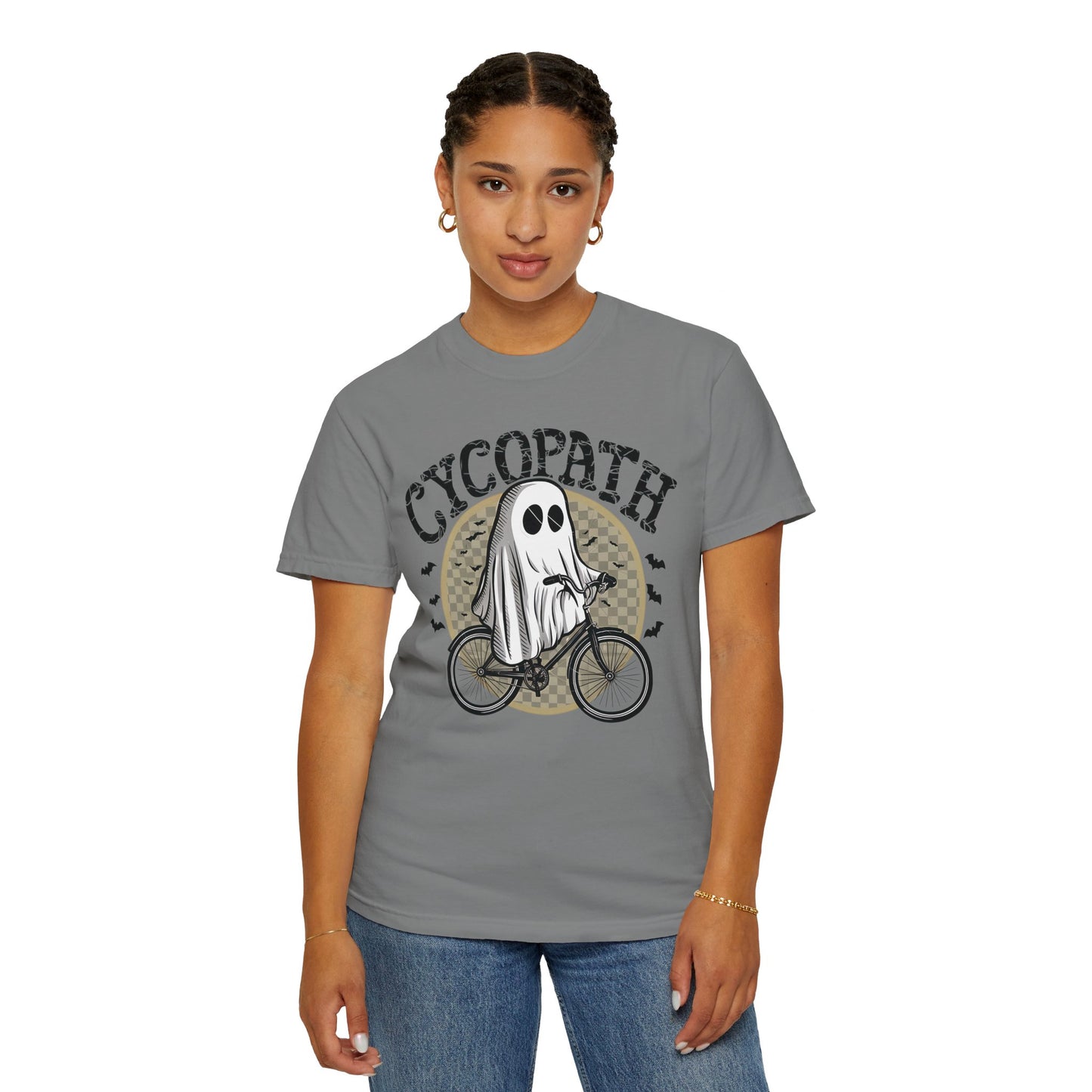 Halloween Shirts Ghost Riding Bicycle TShirt ,Cycopath, Funny Halloween