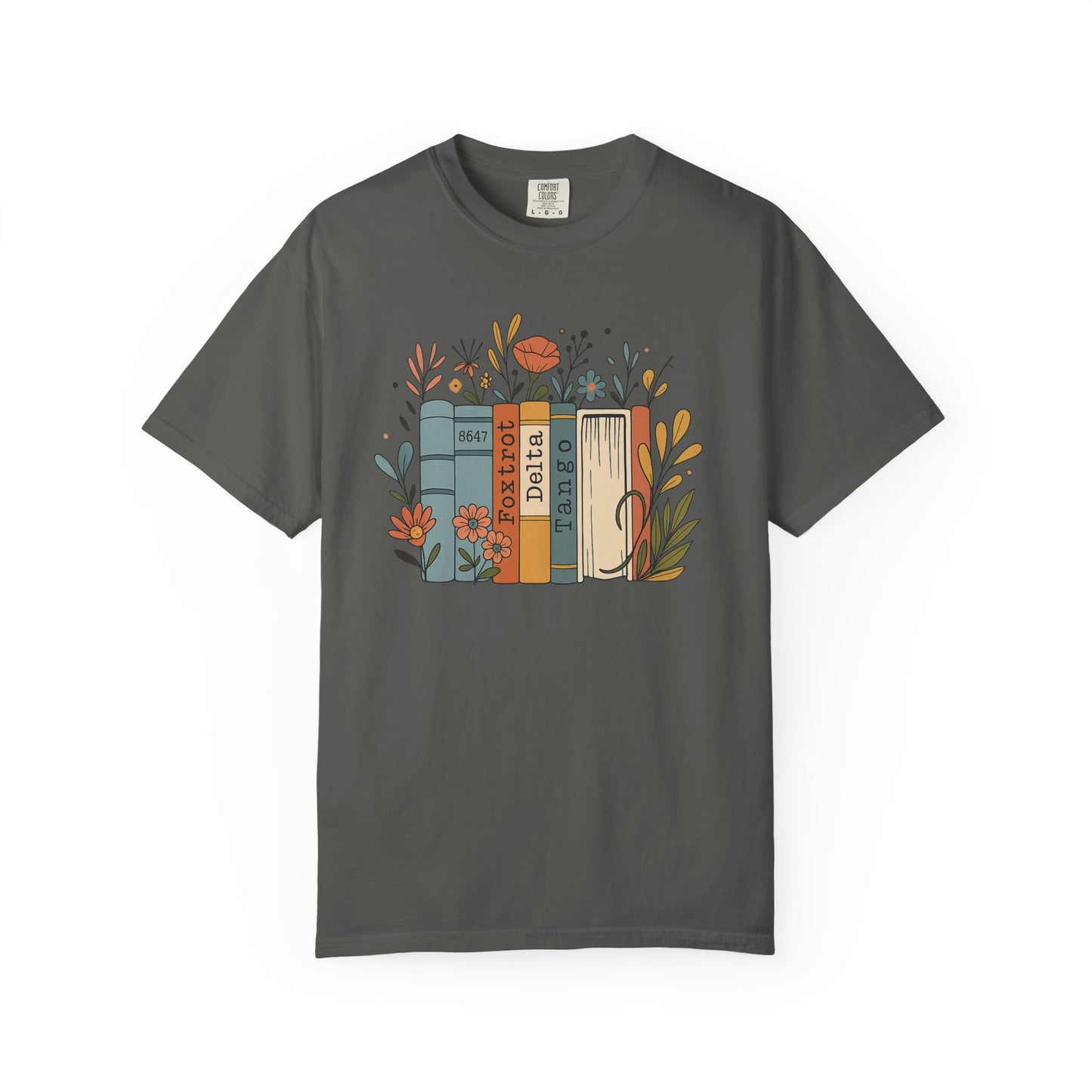 Foxtrot Delta Tango Book Shirt Retro Floral Comfort Colors T-Shirt