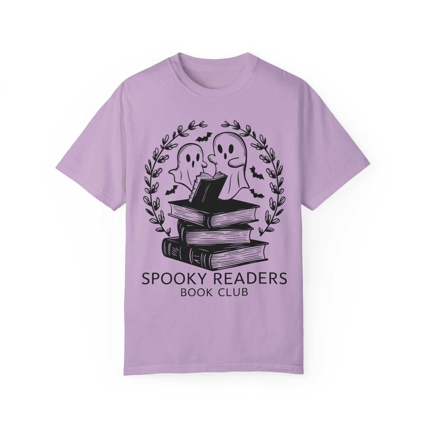 Comfort Colors Spooky Book Club Shirt, Book Ghost Shirt, Halloween Shirt Orchid
