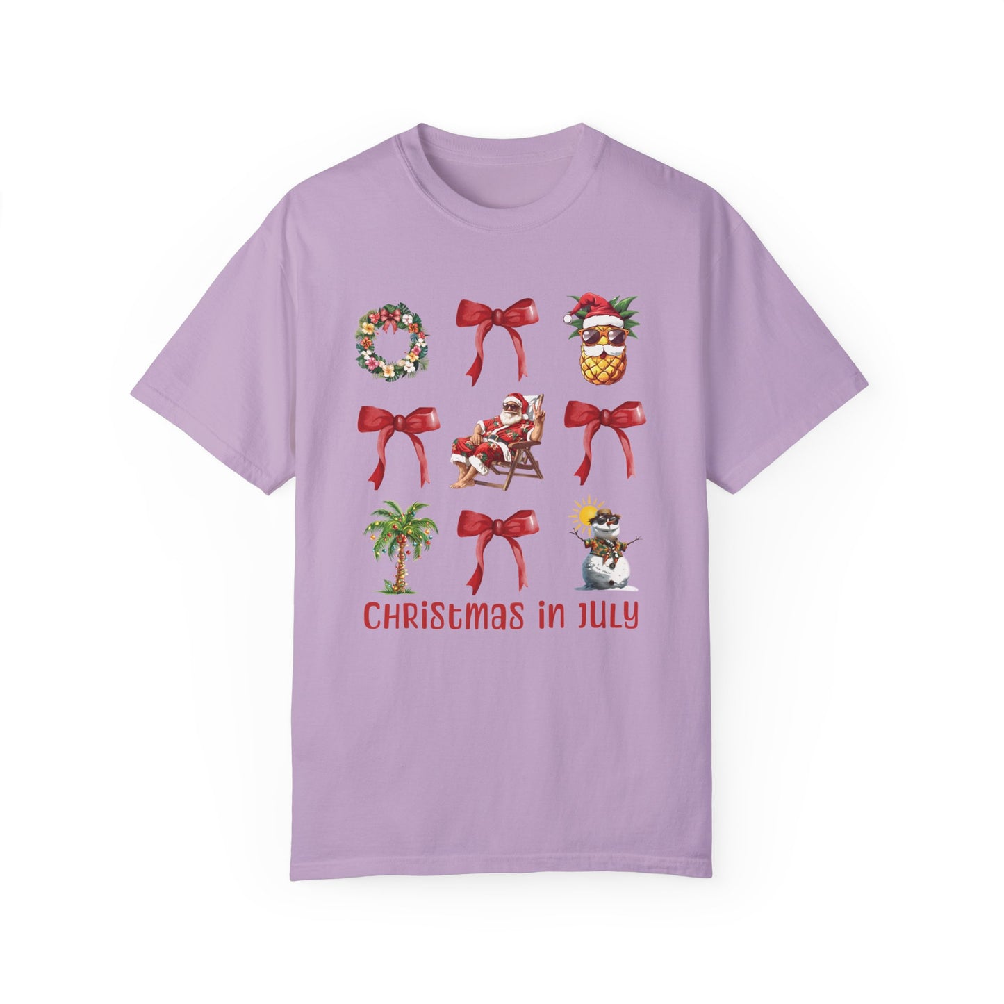 Coquette Christmas In July Santa Summer T-Shirt Orchid