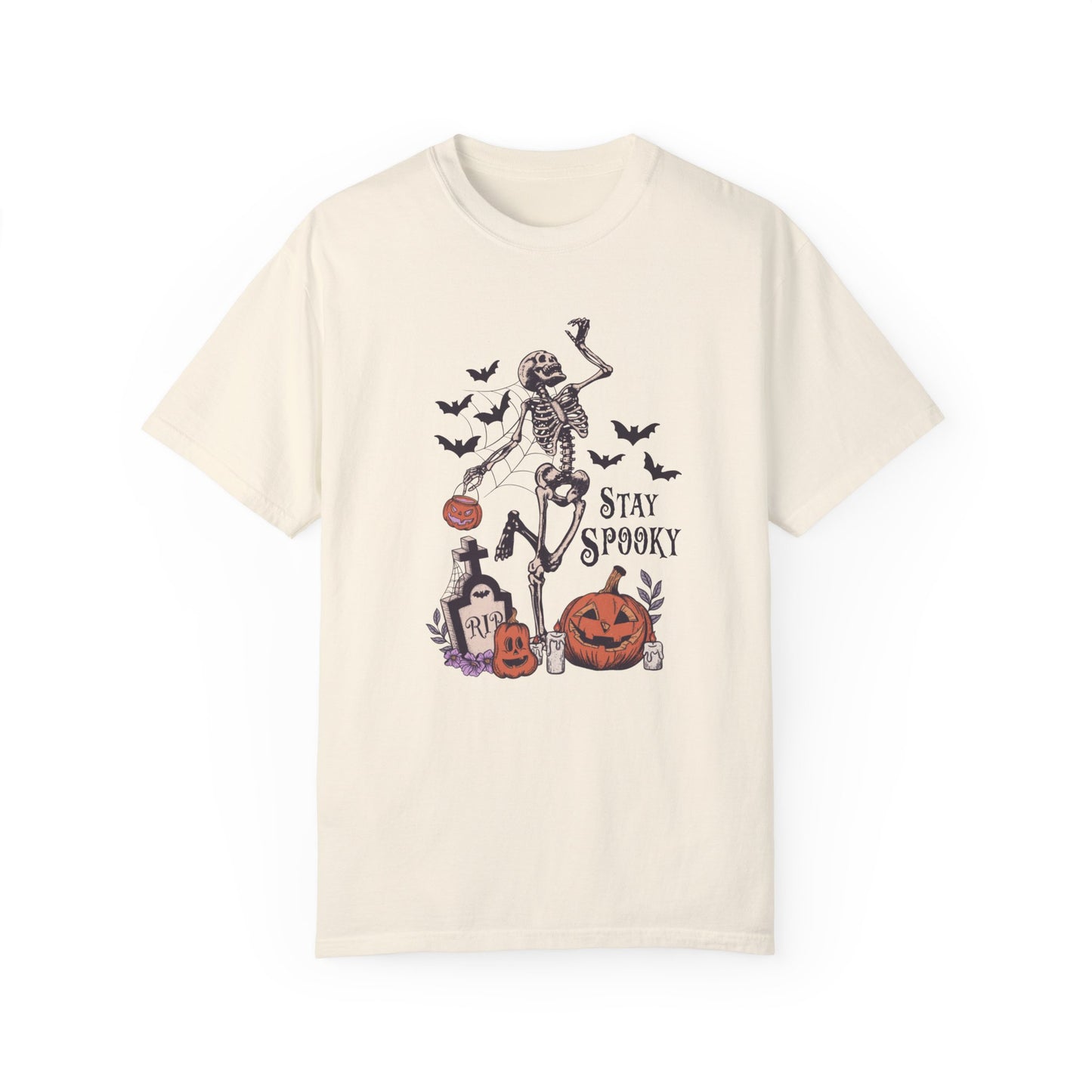 Comfort Colors® Dancing Skeleton Shirt - Stay Spooky Shirt Ivory