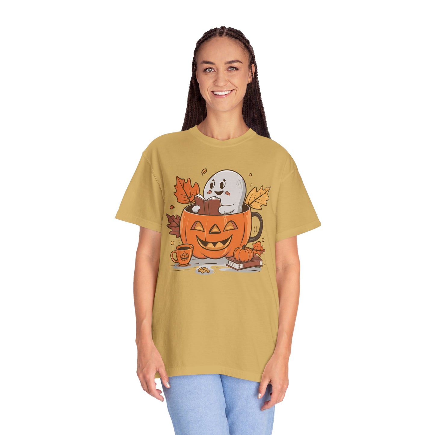 Cute Pumpkin Bookish Ghost Halloween Shirt