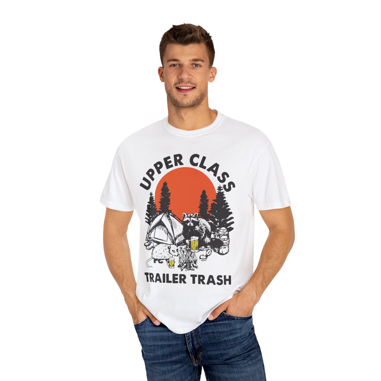Upper Class Trailer Trash Shirt - Cute Raccoon Camp Shirt